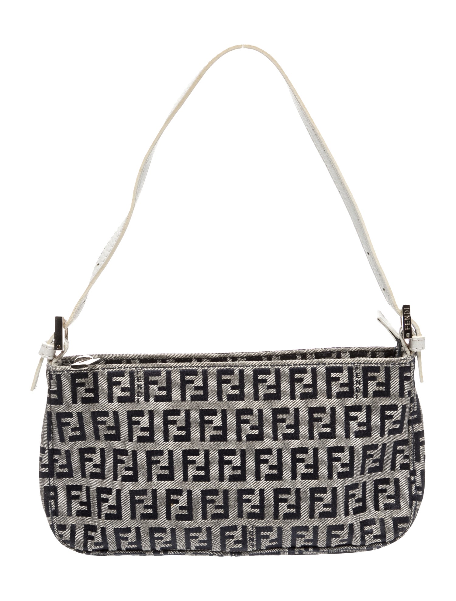 Fendi Zucchino FF Pochette Vintage - Blue Handle Bags, Handbags