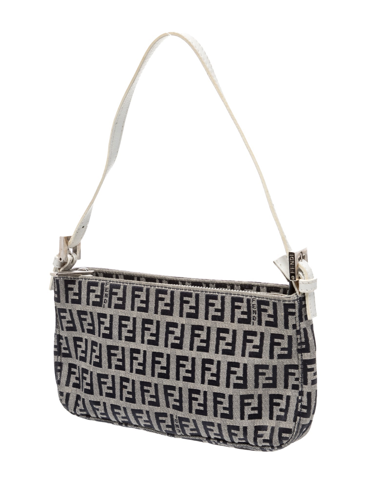 Fendi Zucchino FF Pochette Vintage - Blue Handle Bags, Handbags