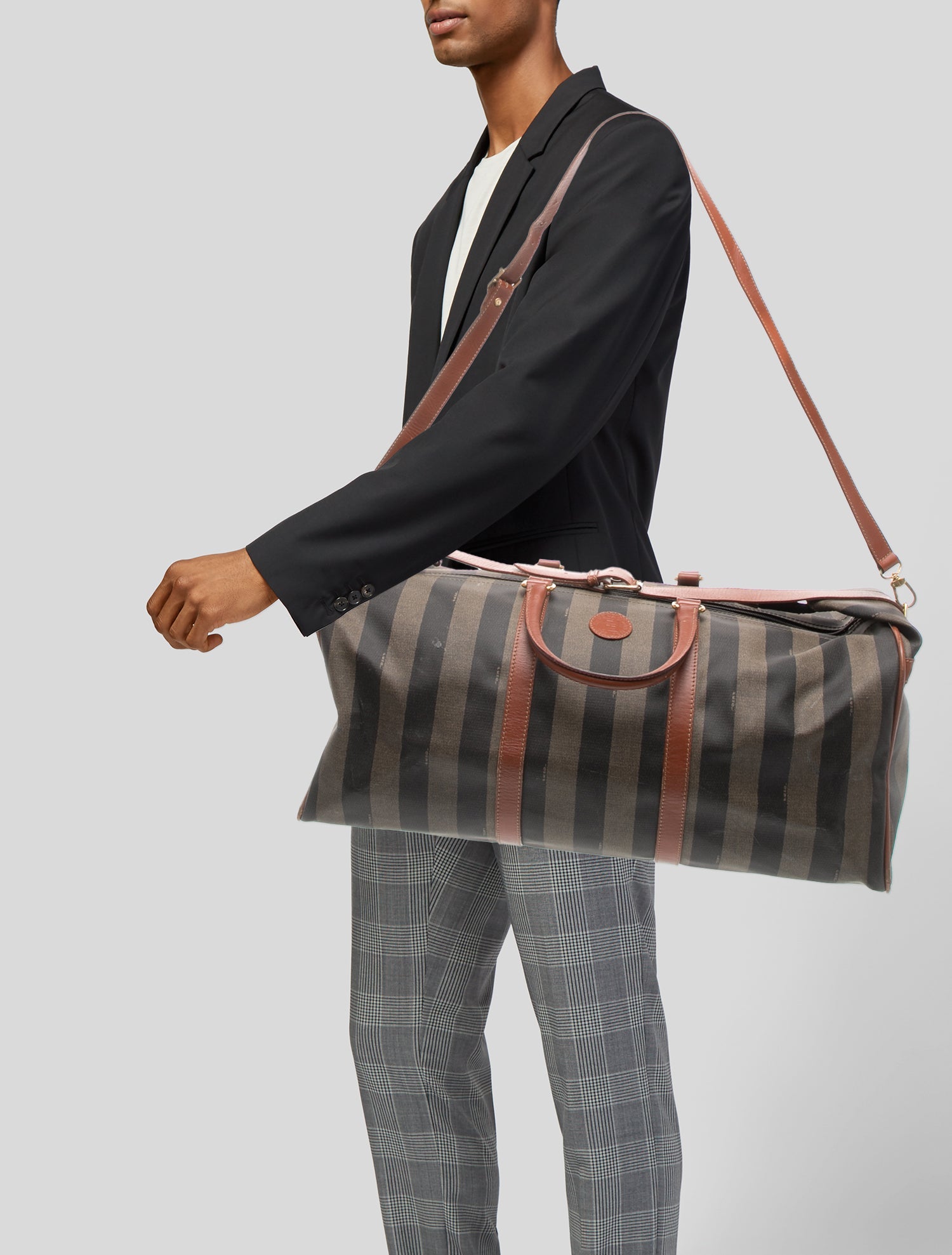 Fendi Pequin Boston Vintage