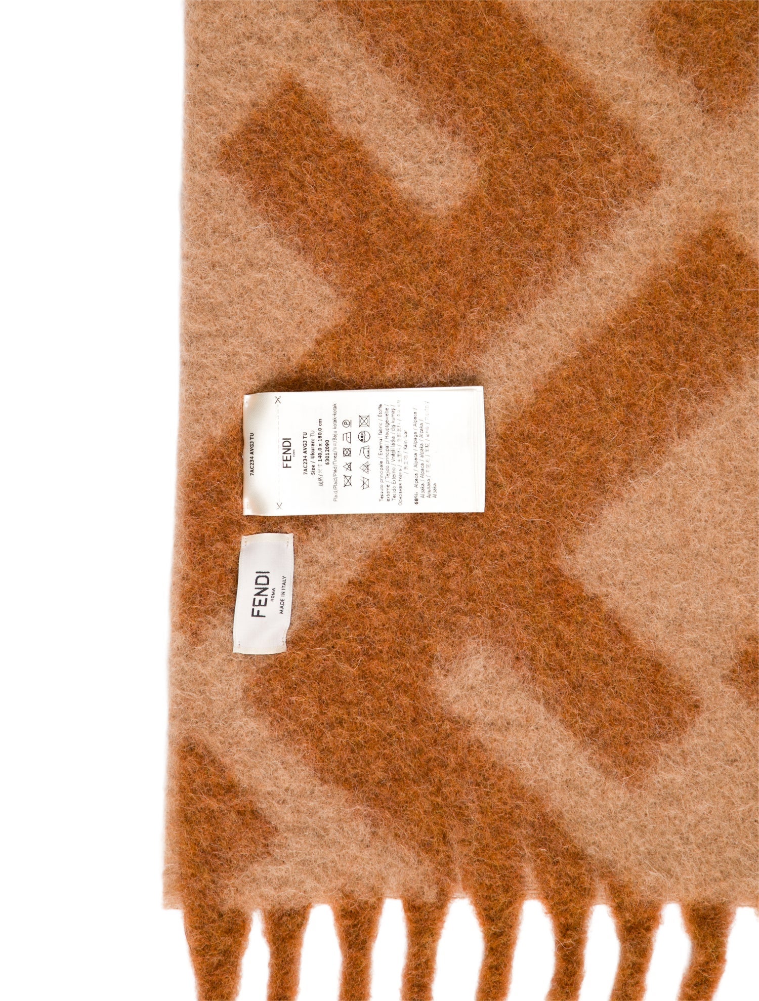 Fendi Alpaca-Blend Throw Blanket