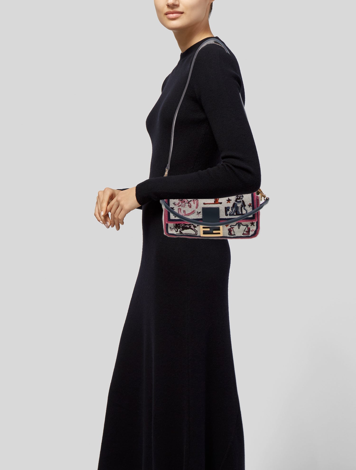 Chanel Canvas Deauville Double Zip Clutch with Chain - Blue