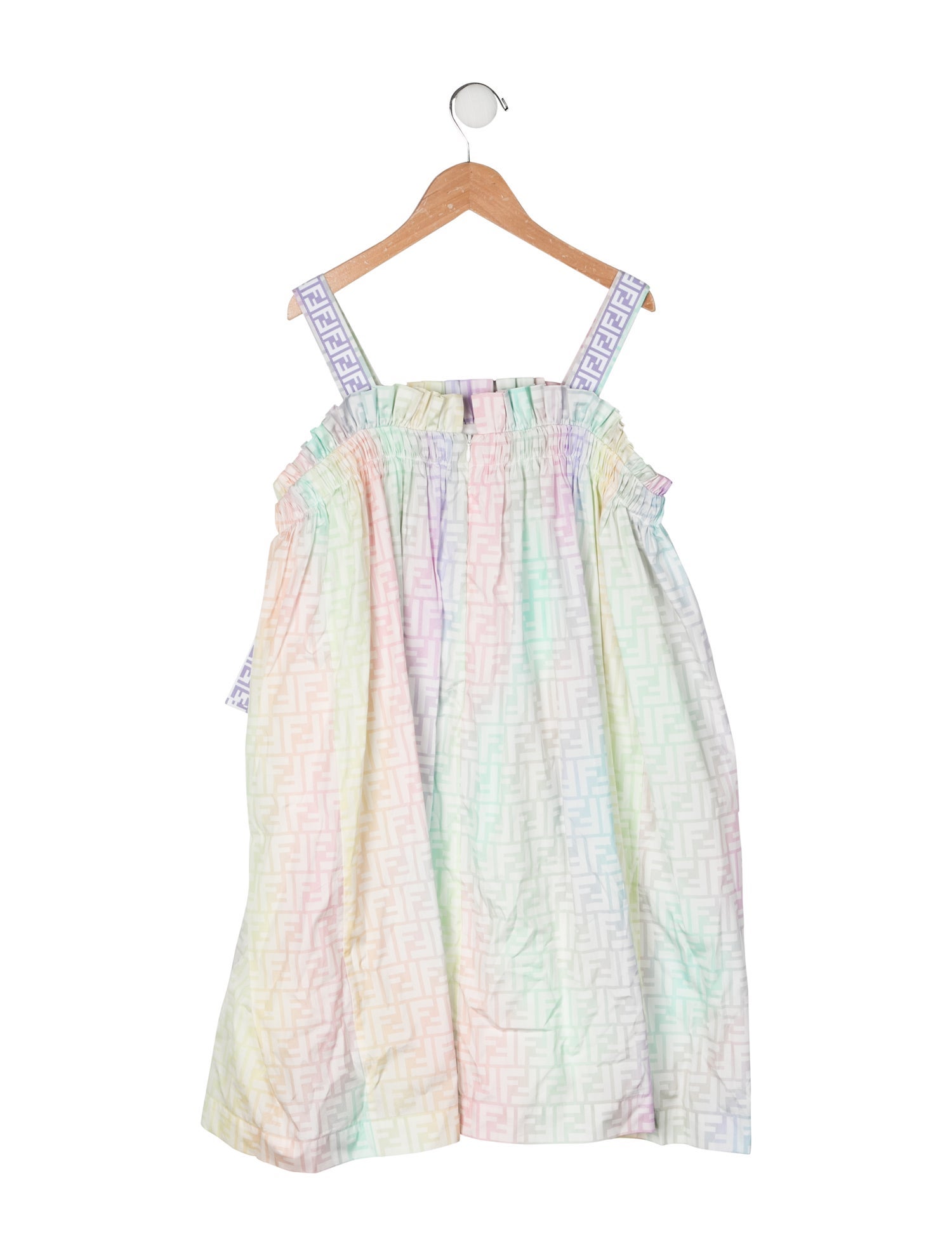 Fendi Cotton Sleeveless FF Logo Print Dress