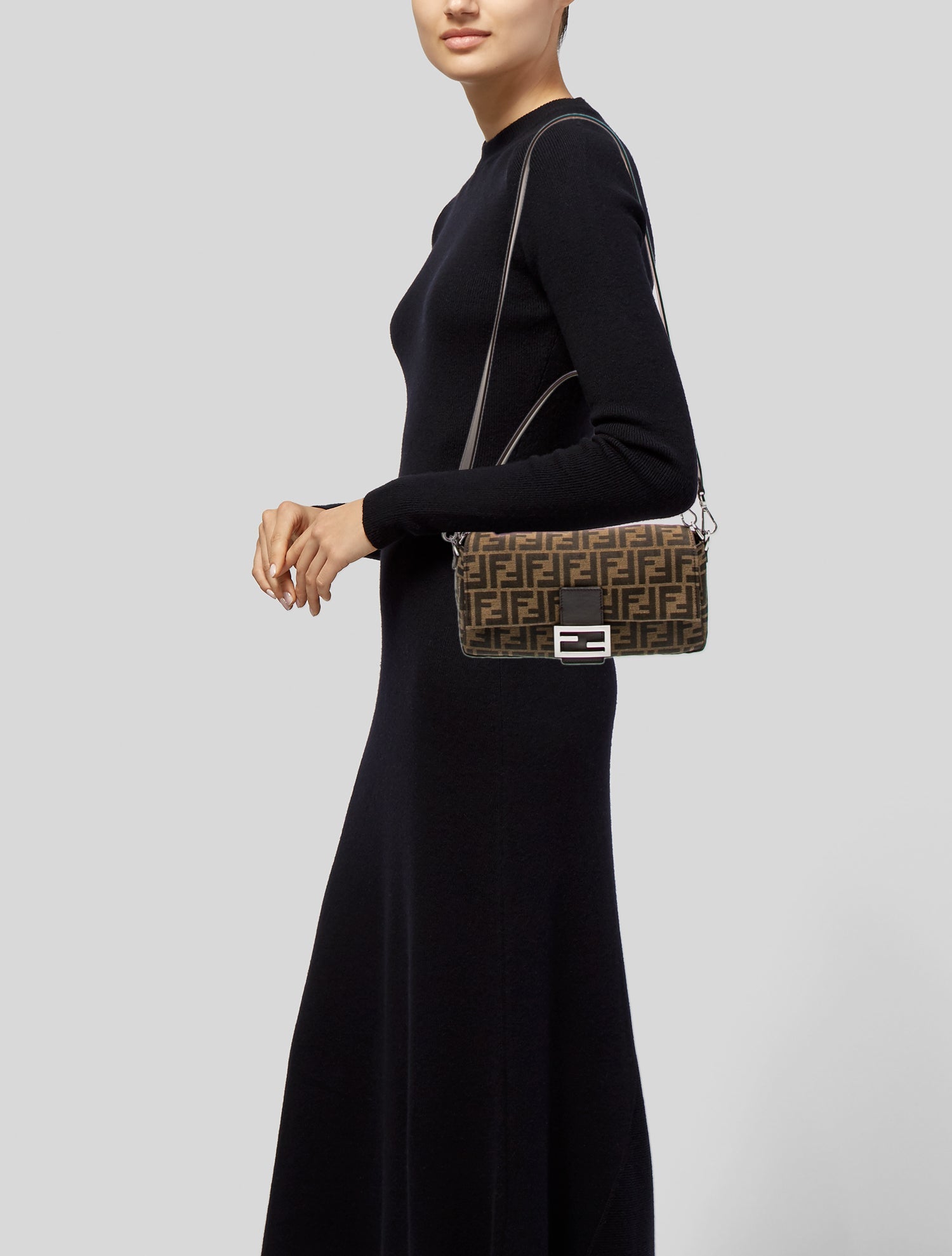 Fendi Zucca FF Baguette 2025 - Grey Shoulder Bags, Handbags