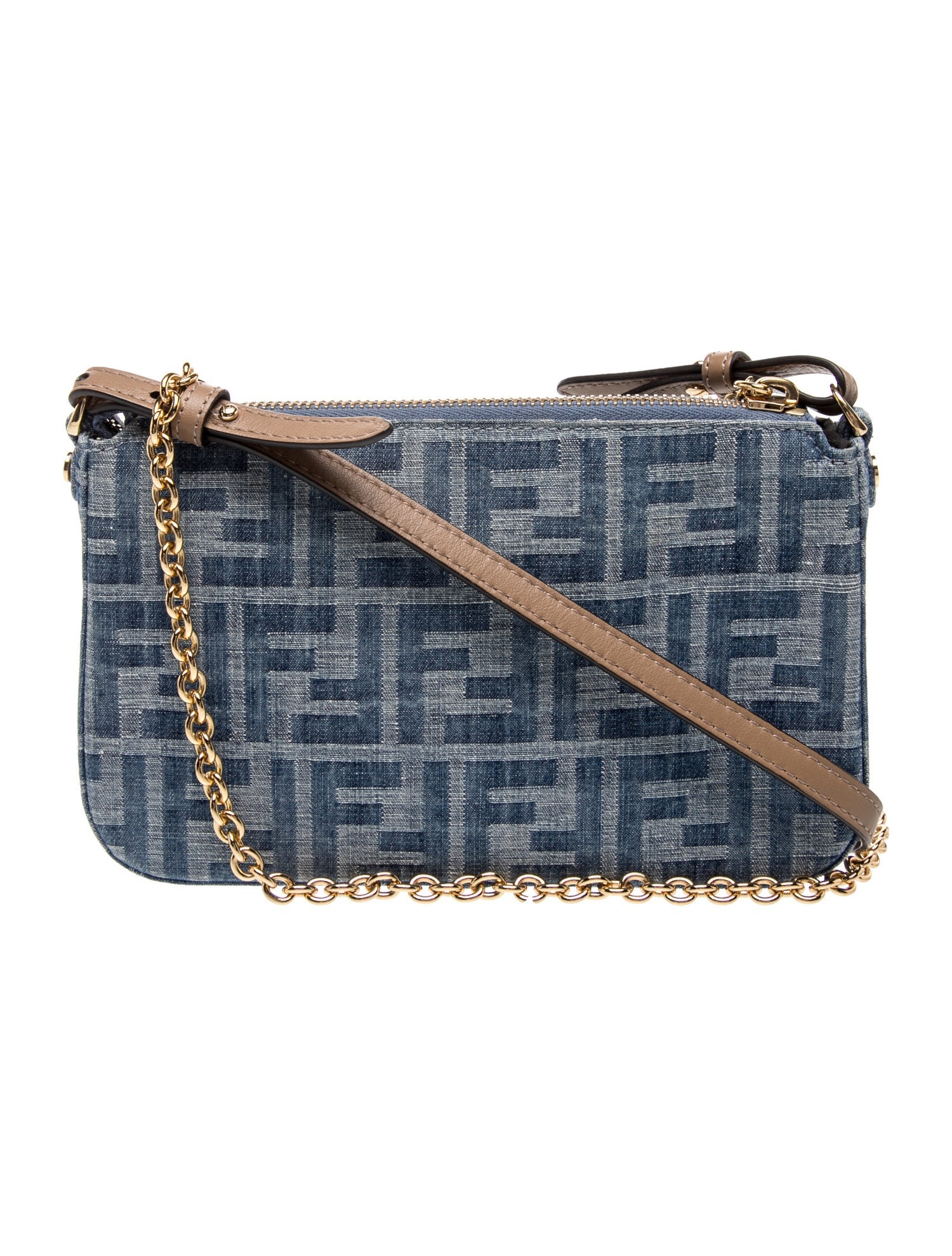 Fendi Zucca FF Pochette 2024 - Blue Shoulder Bags, Handbags