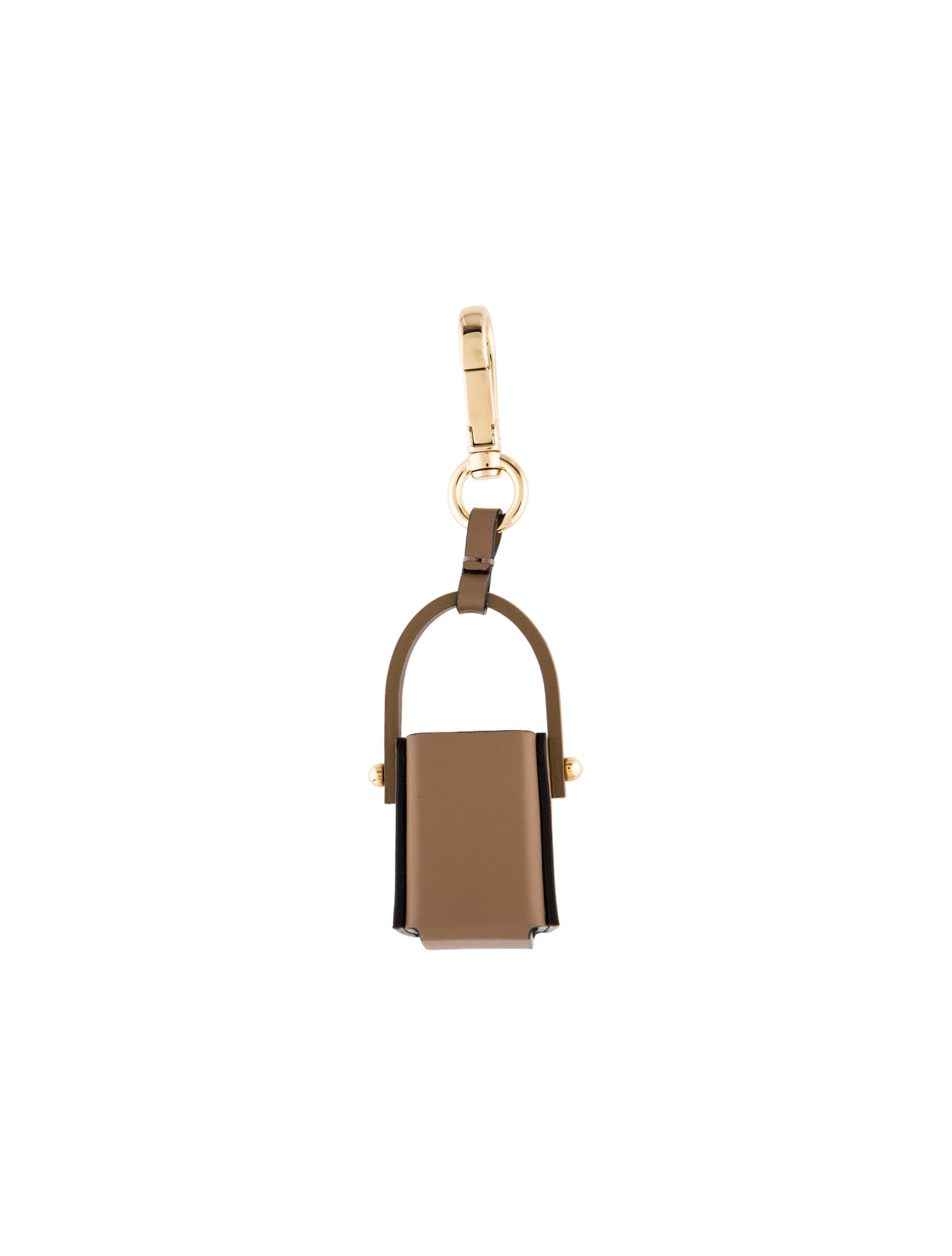 Fendi Brown Leather Keychain w/ Gold-toned Hardware