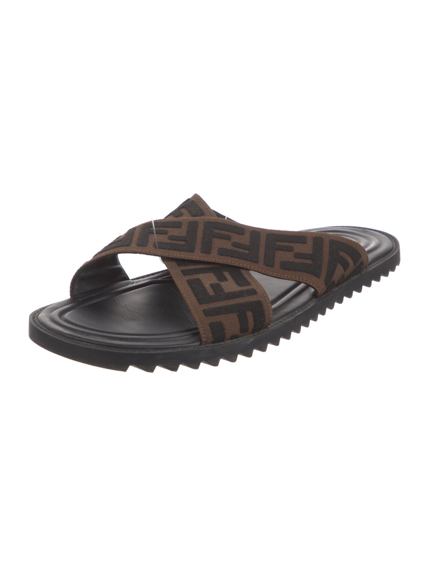 Fendi Zucca FF Logo Canvas Slides