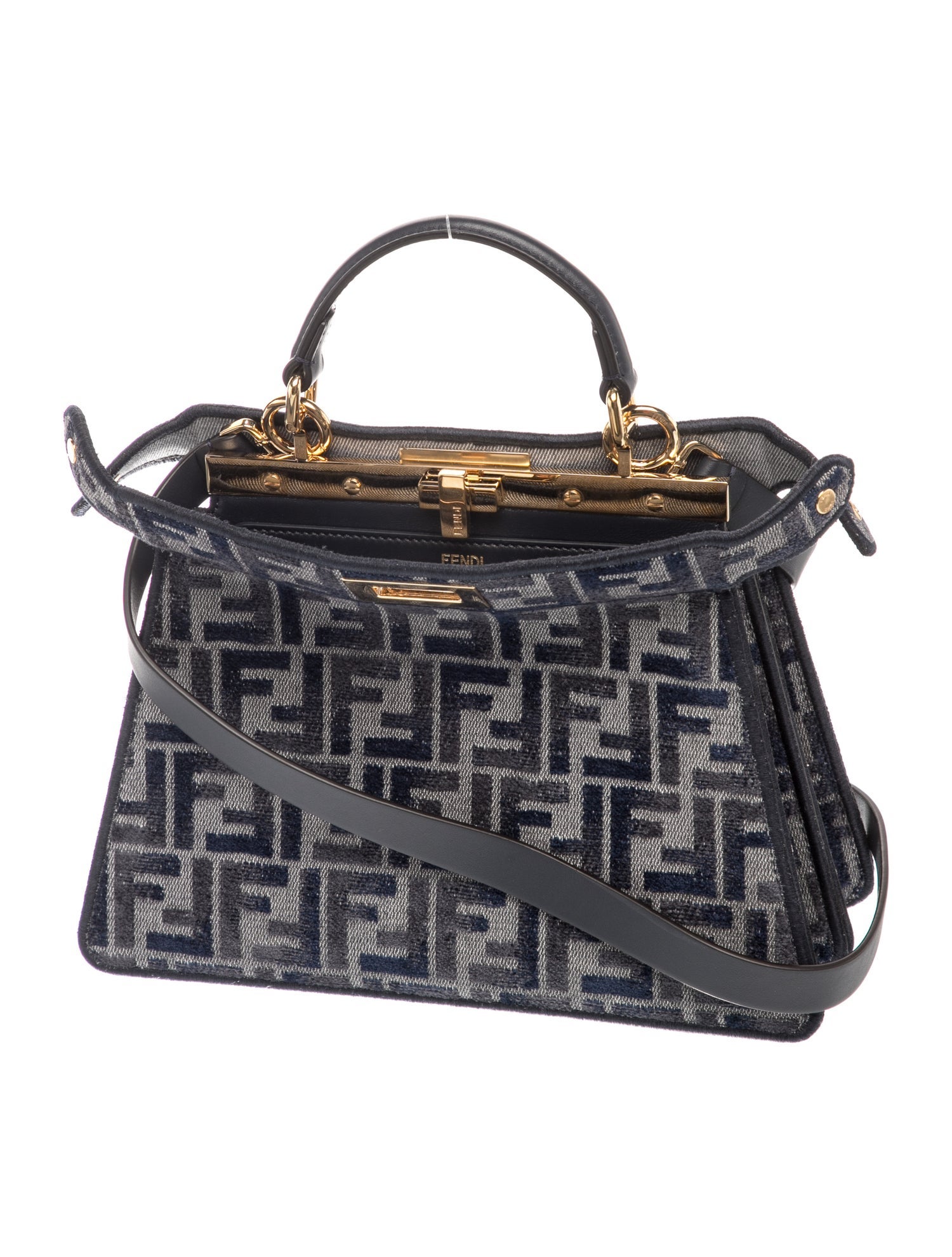 ぶぅ Fendi Zucca FF Peekaboo Small 2024 - Blue Handle Bags, Handbags