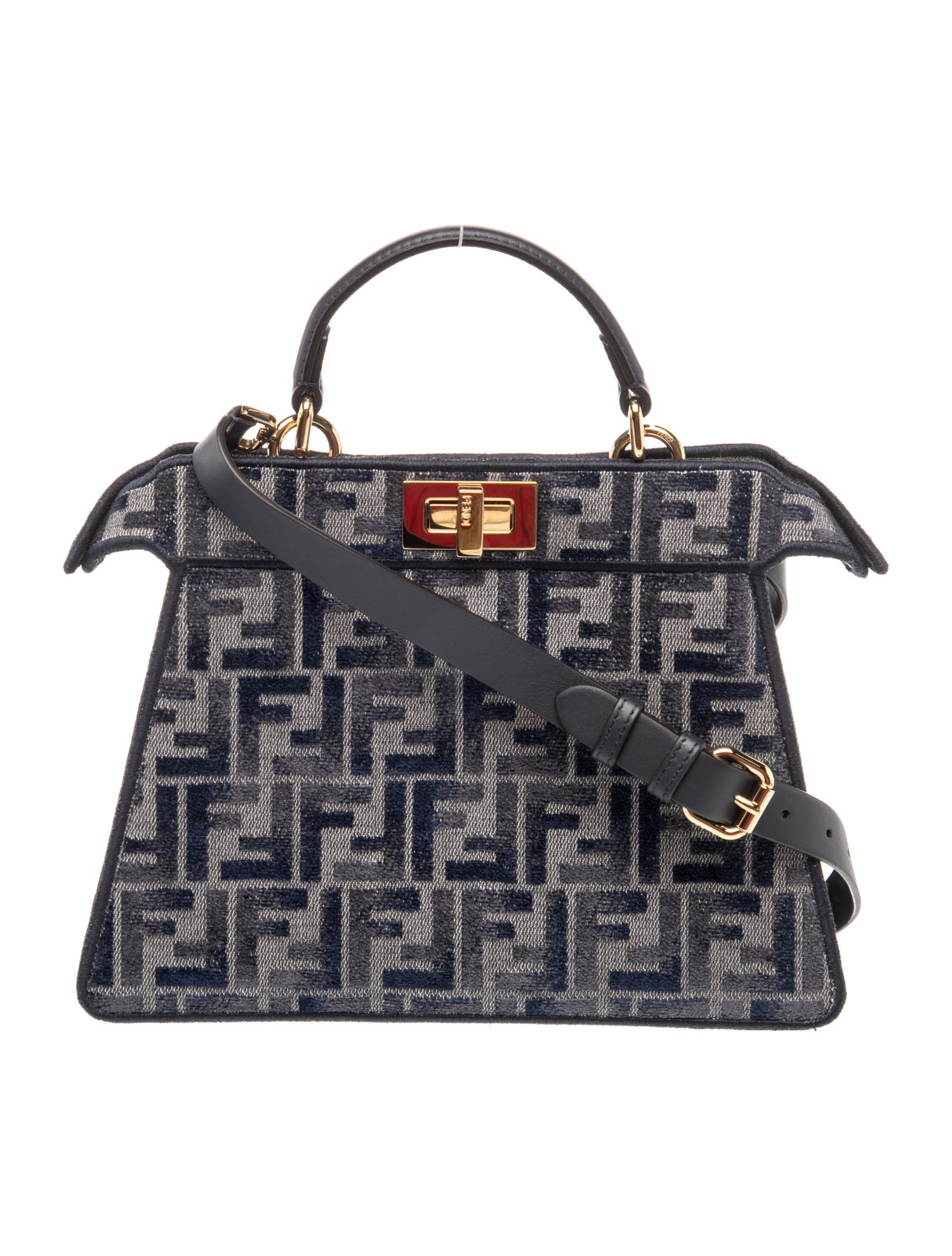 Duふぃ Fendi Zucca FF Peekaboo Small 2024 - Blue Handle Bags, Handbags