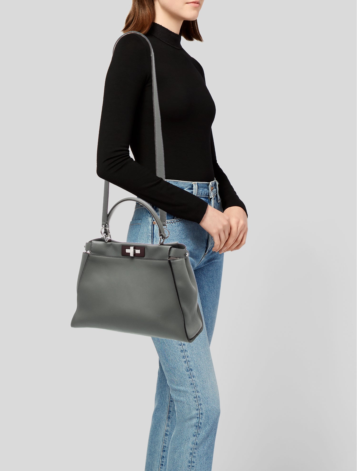 Fendi Leather Peekaboo Medium