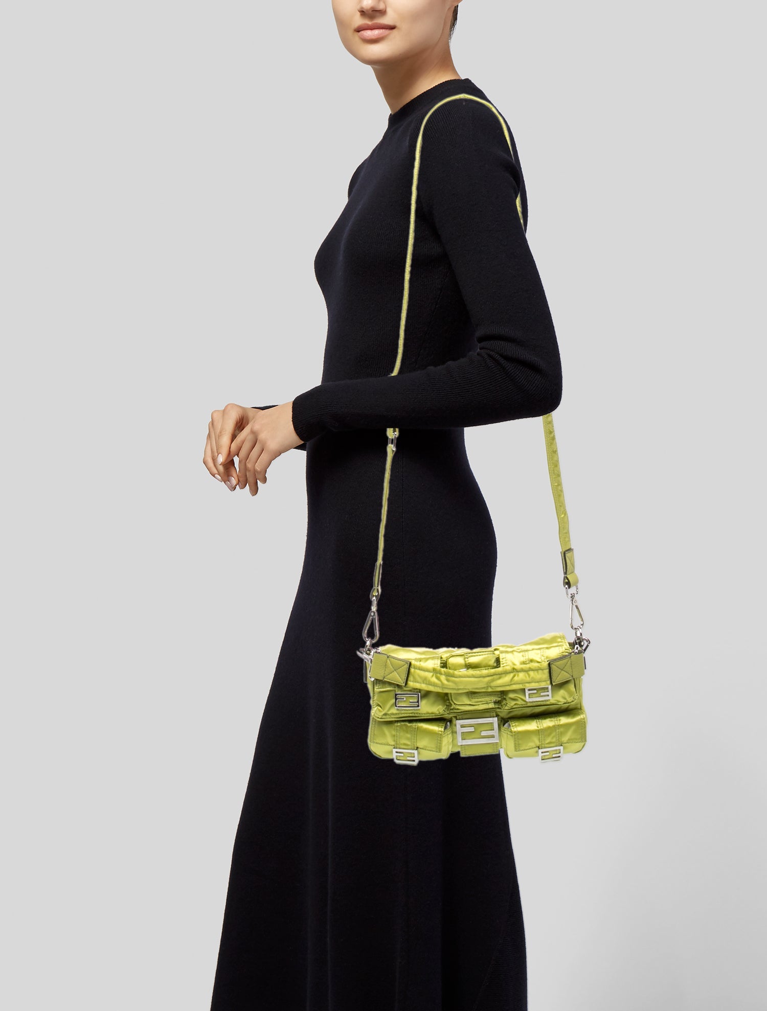 Fendi Nylon Multi-Pocket Baguette