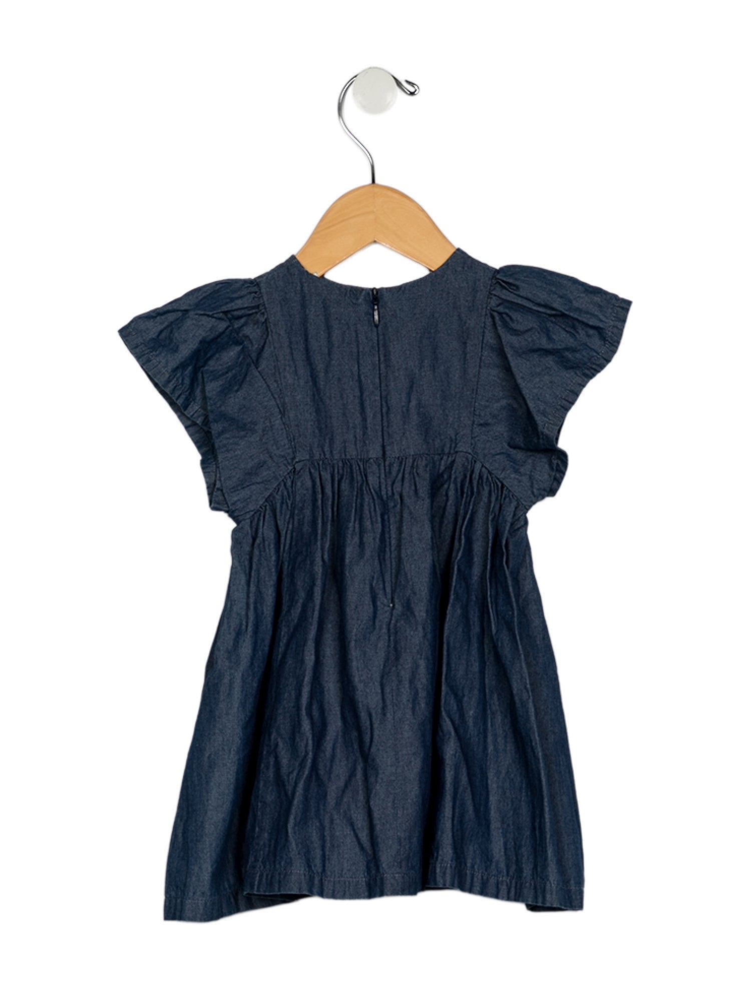 Fendi Cotton blue casual short sleeve dress with zip closure