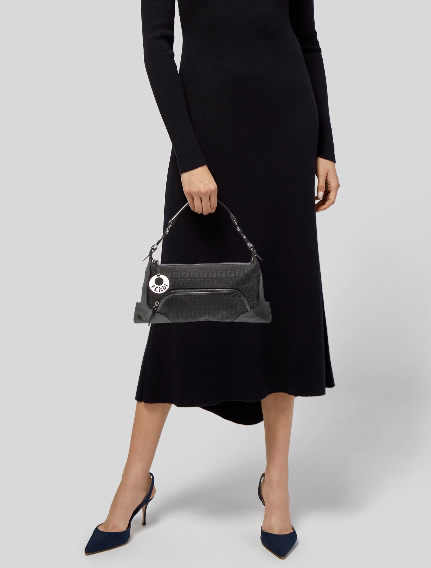 Fendi Zucchino FF Chef Small Vintage - Black Shoulder Bags