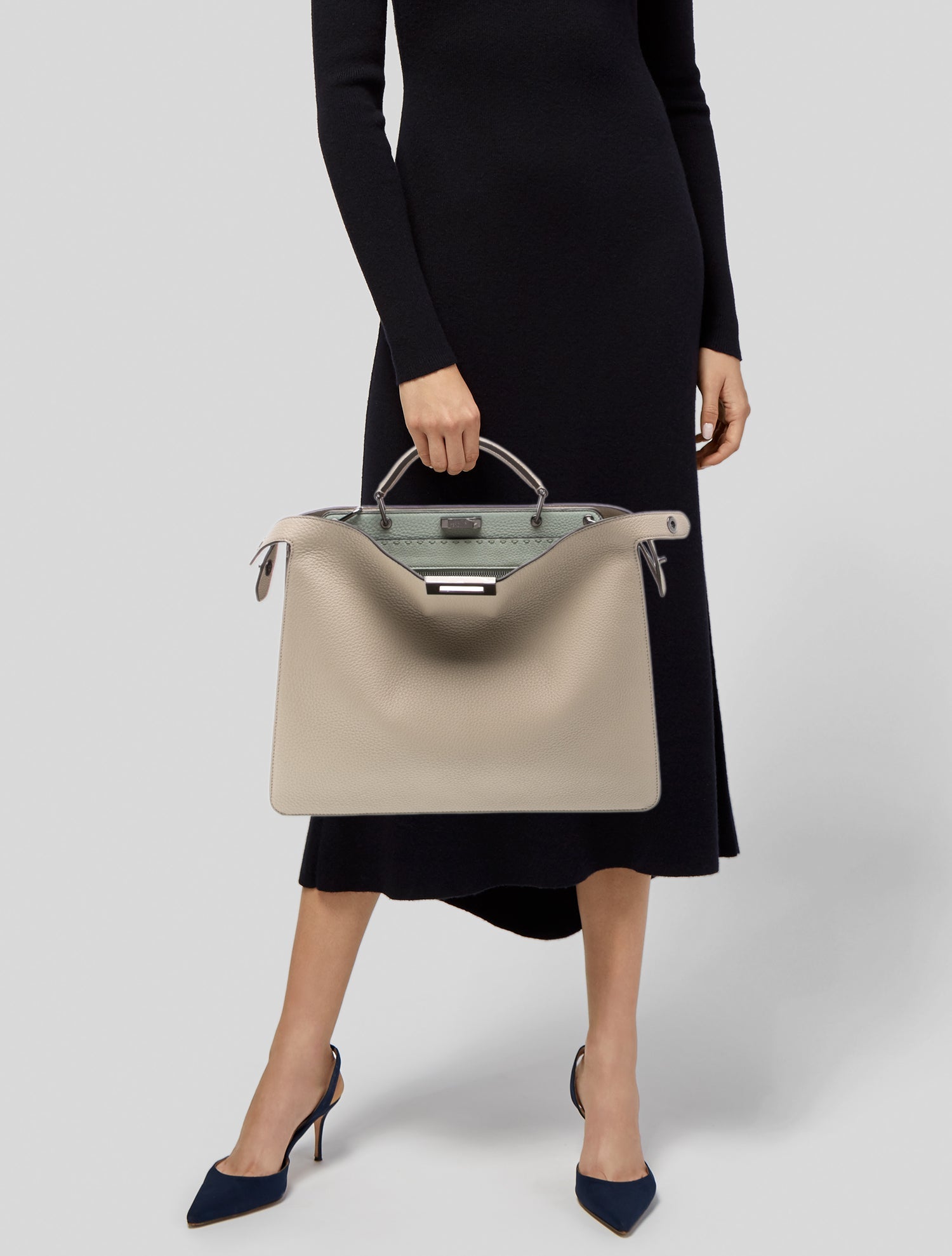 Fendi Large Crocodile Peekaboo Bag - Black Totes, Handbags