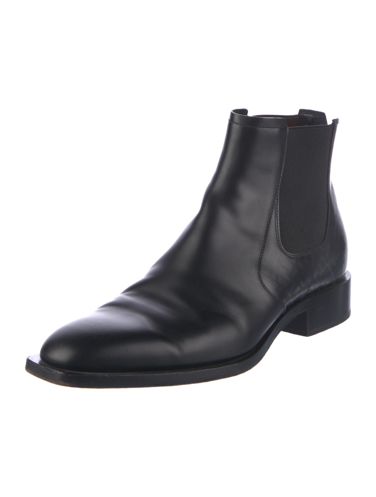 Fendi Zucca FF Logo Leather Chelsea Boots