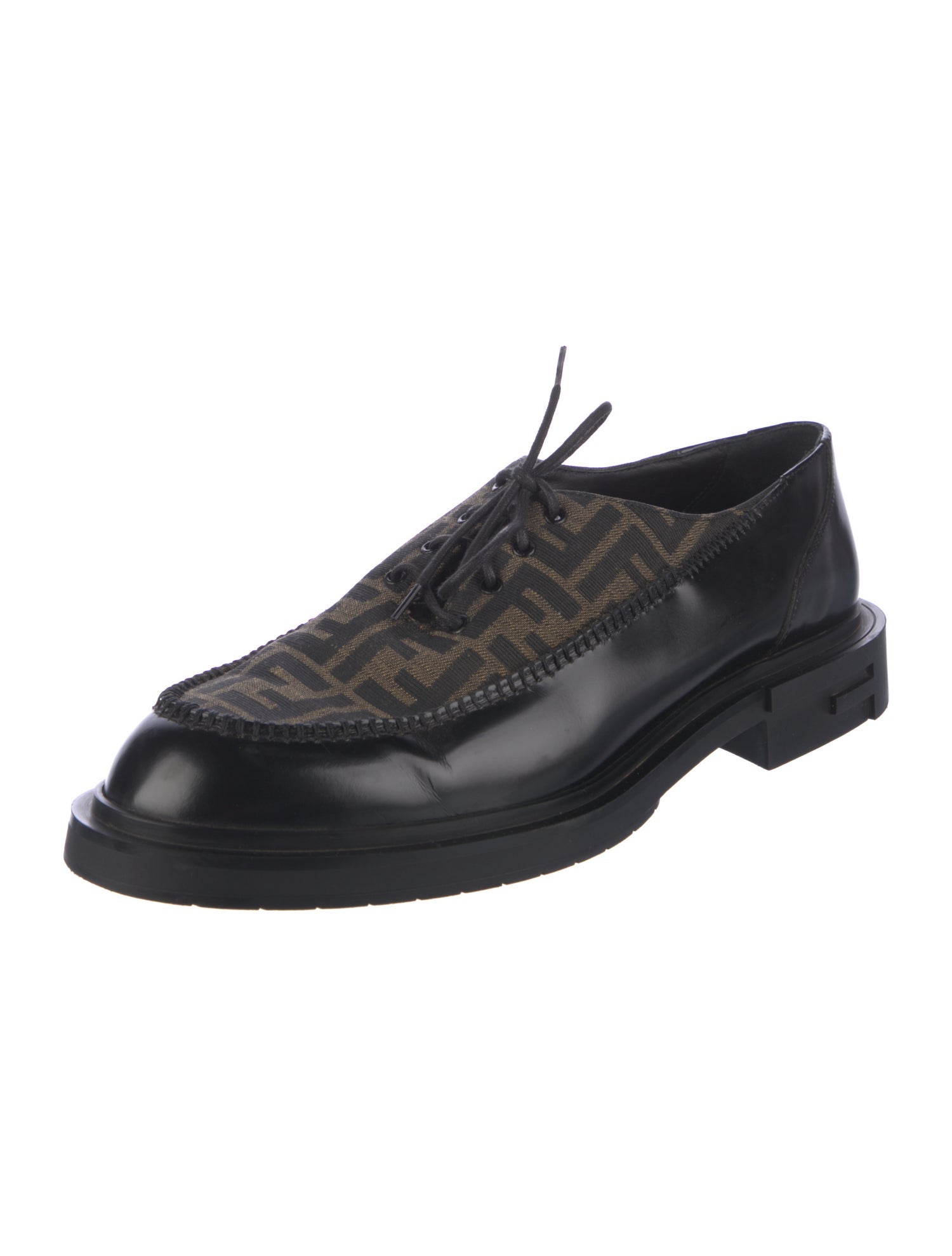 Fendi Leather Printed Brogues