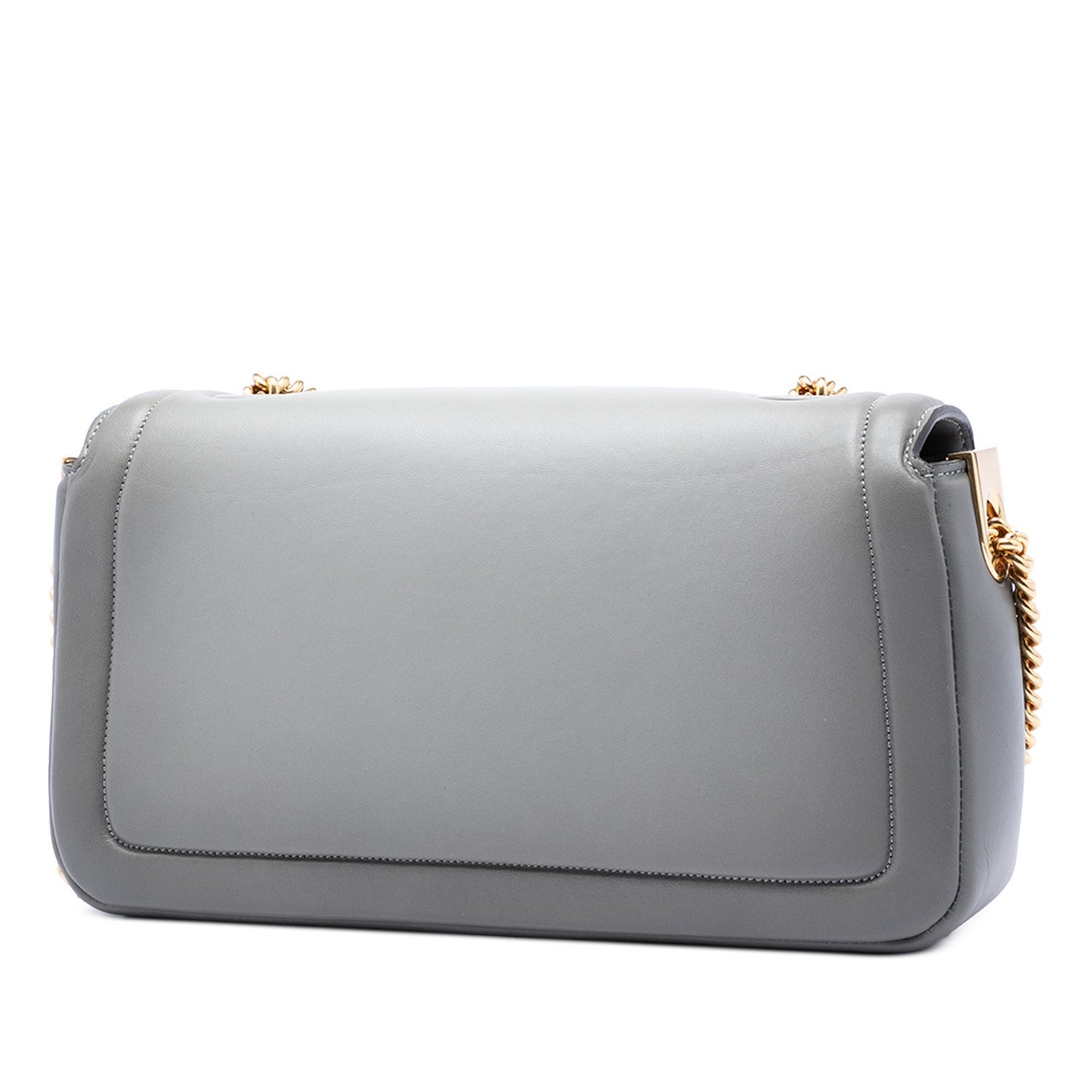 Fendi Calf Leather Leather Baguette Chain Midi Shoulder Bag