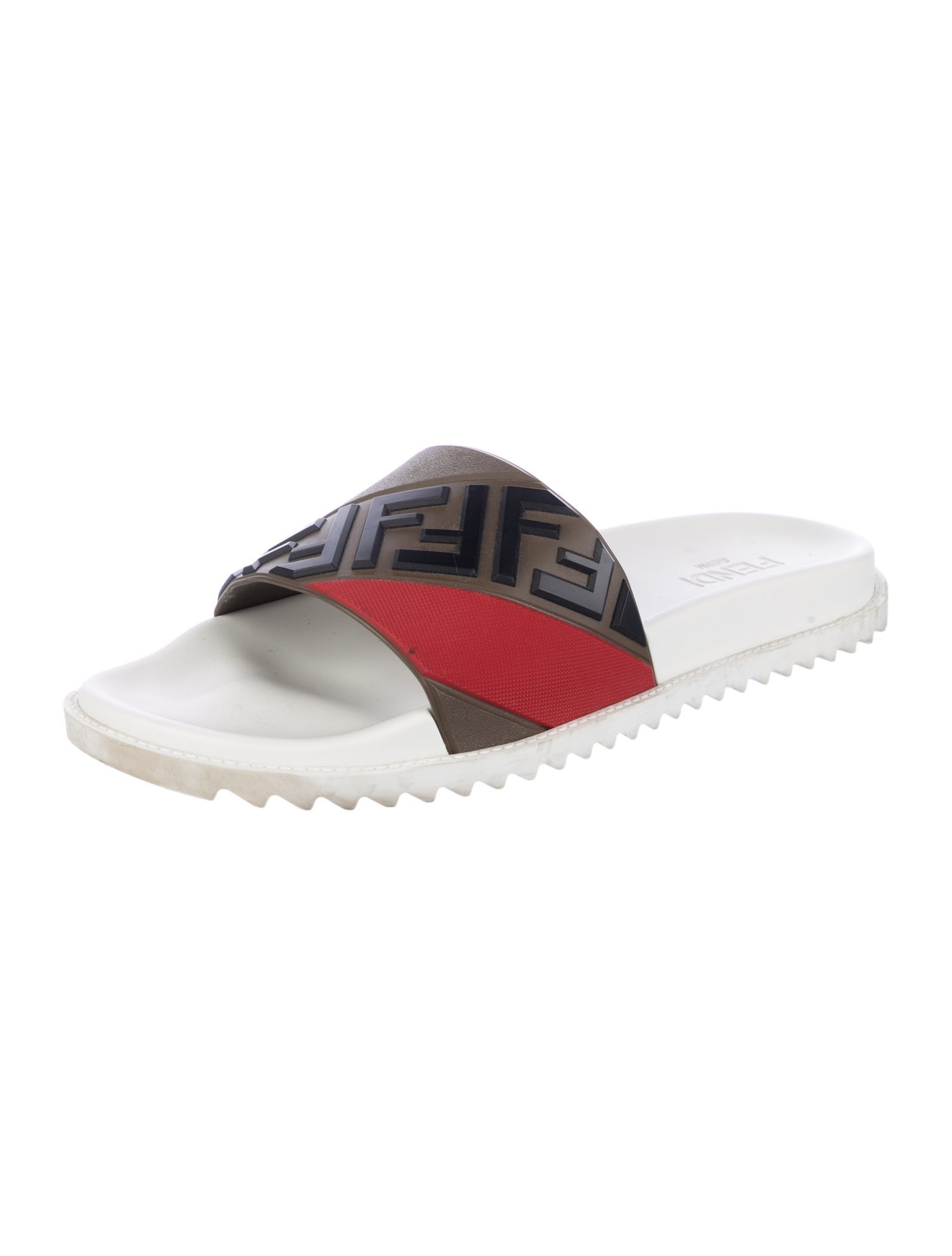 Fendi Zucca FF Logo Rubber Slides