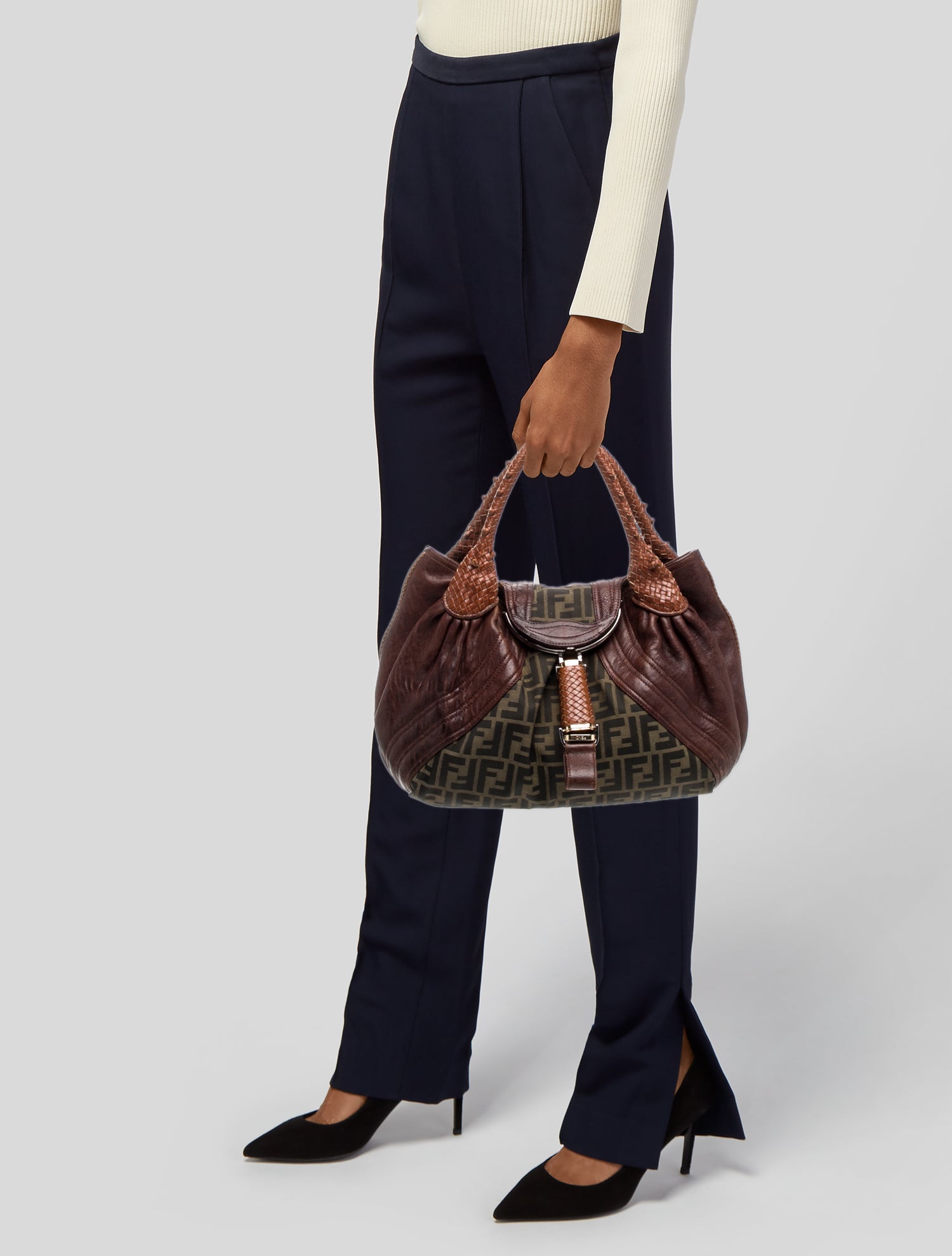 Fendi Zebra Printed Baguette - Neutrals Shoulder Bags, Handbags
