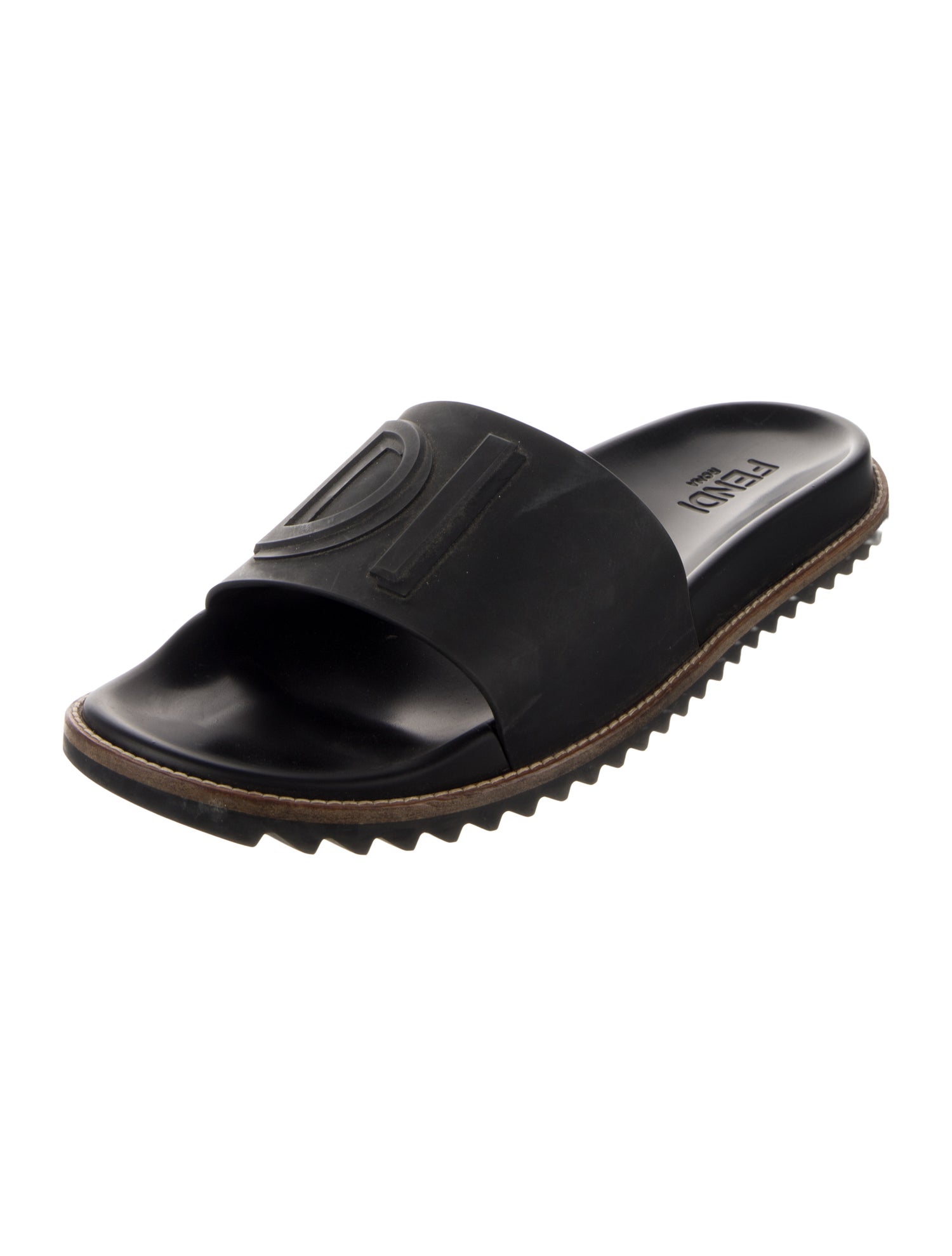 Fendi Signature Logo Rubber Slides