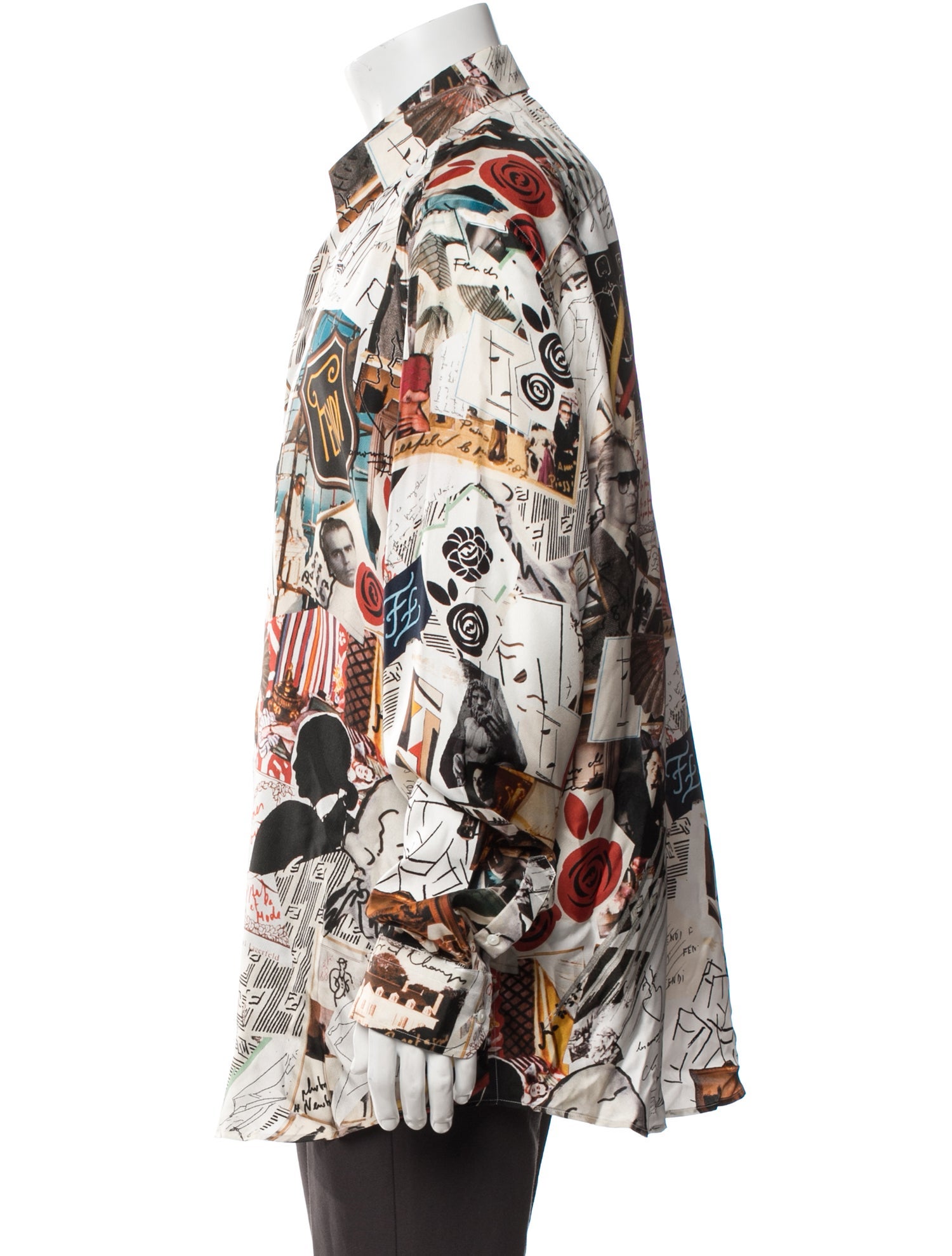 Fendi Silk Graphic Print Shirt w/ Tags
