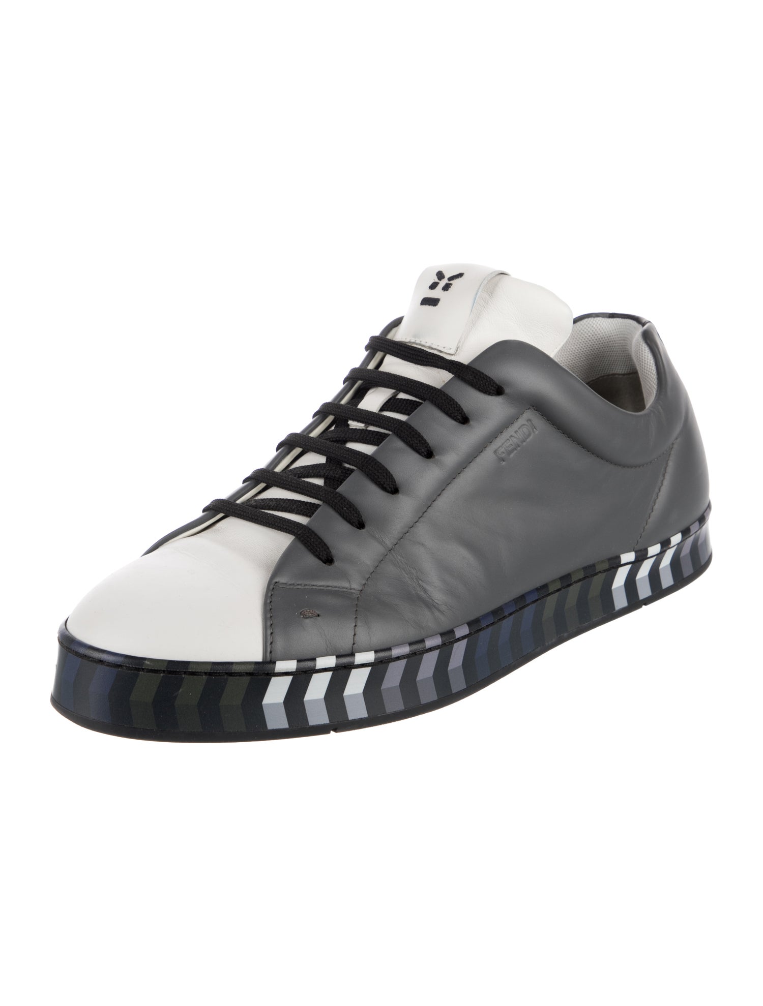 Fendi Leather Striped Sneakers