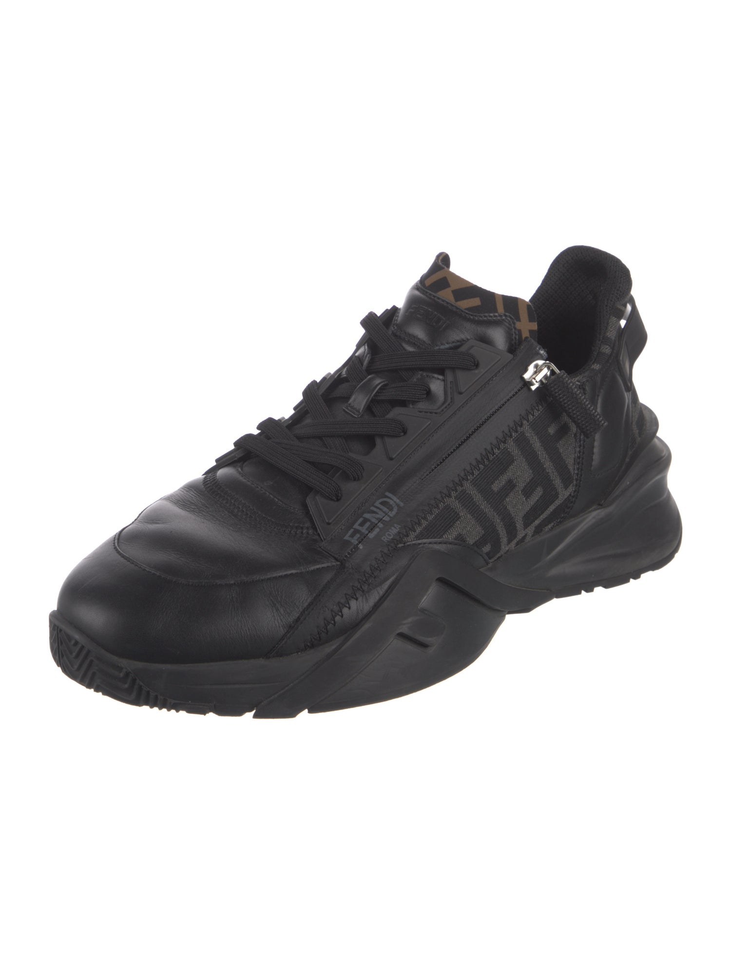 Fendi Zucca FF Logo Leather Sneakers