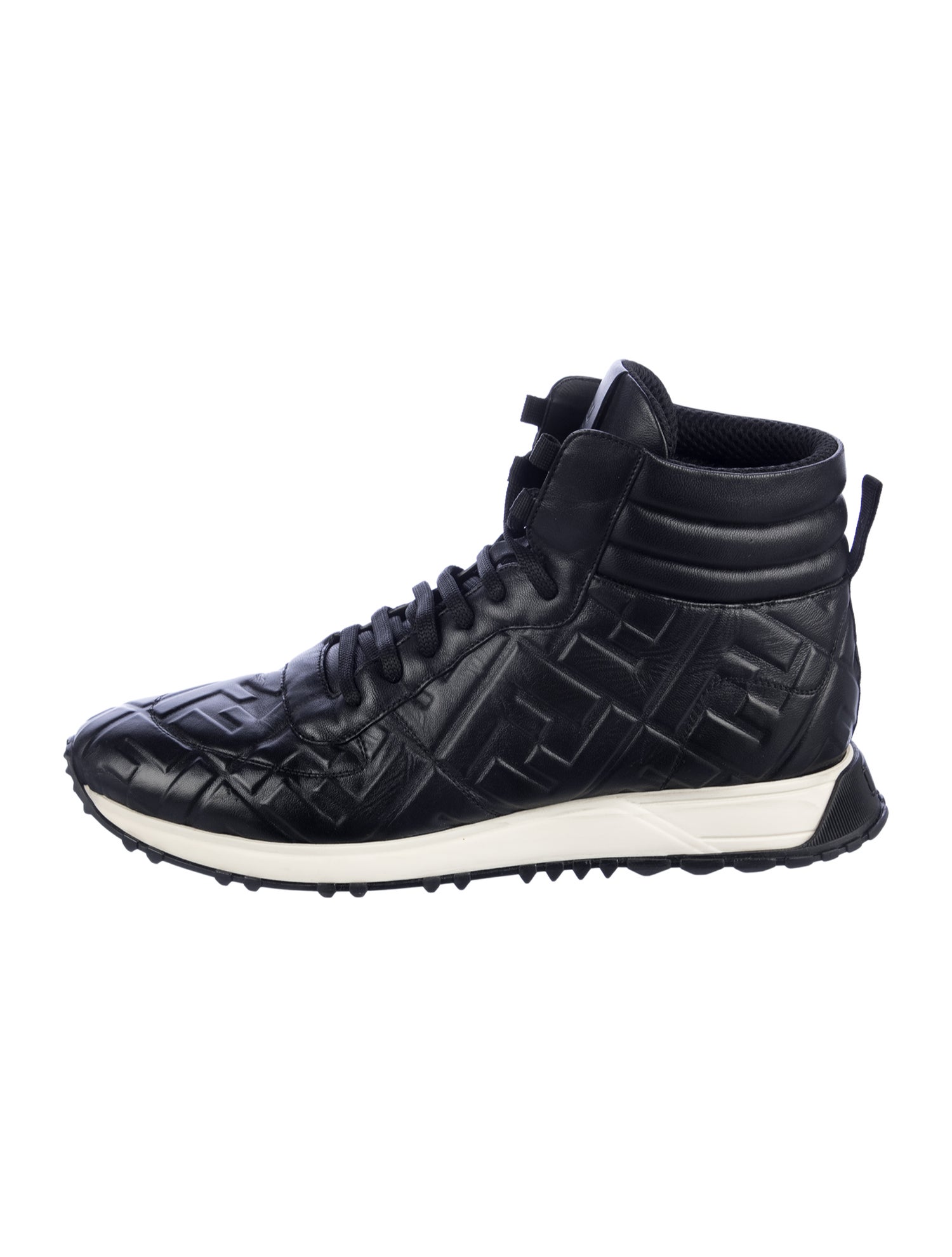 Fendi Zucca FF Logo Leather Boots