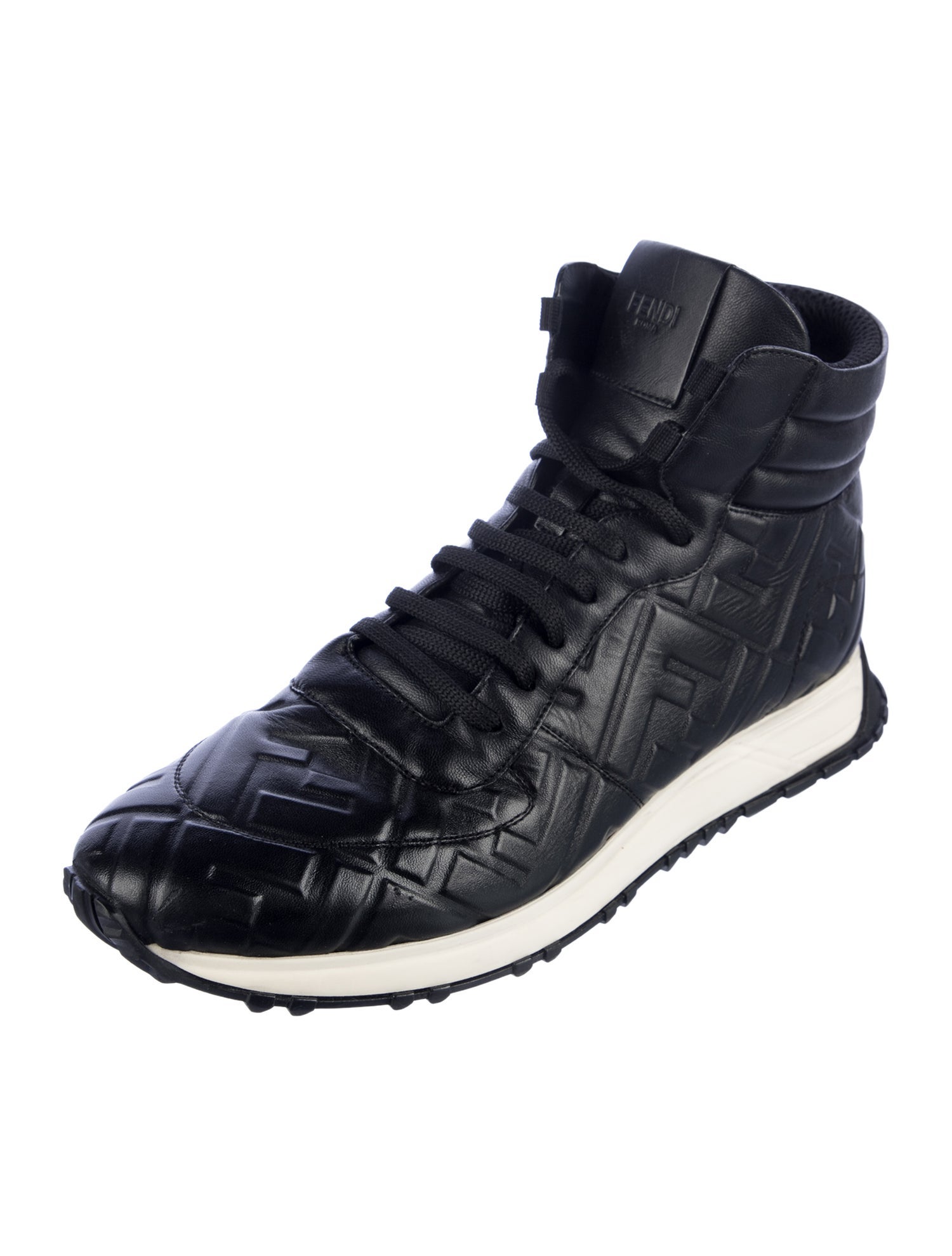 Fendi Zucca FF Logo Leather Boots