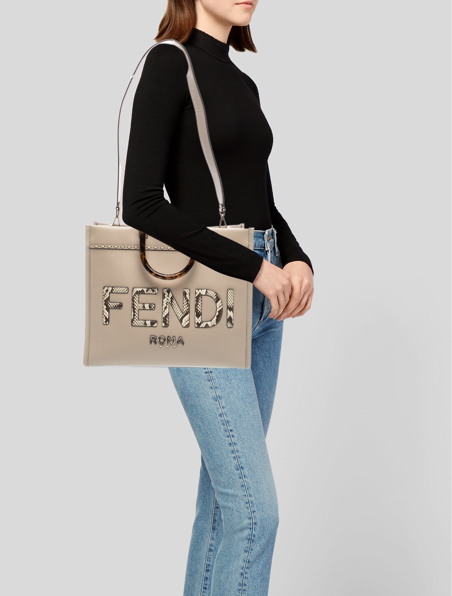 Fendi Leather Sunshine Medium - Brown Totes, Handbags - FEN427919