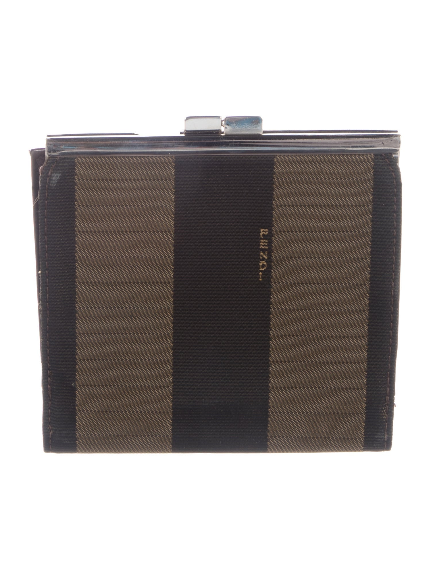 Fendi 2000 Pequin Pattern French Purse