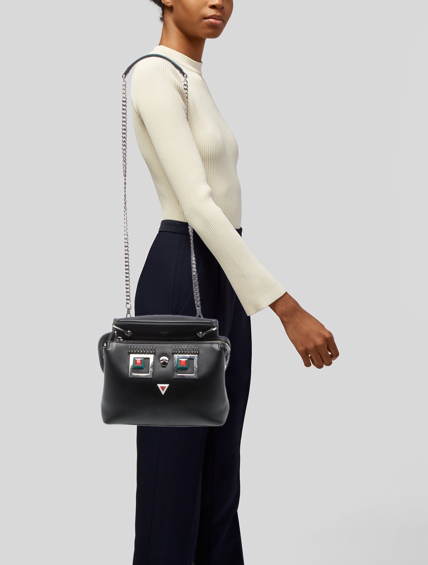 Fendi Beaded Micro Croissant Bag - Brown Mini Bags, Handbags