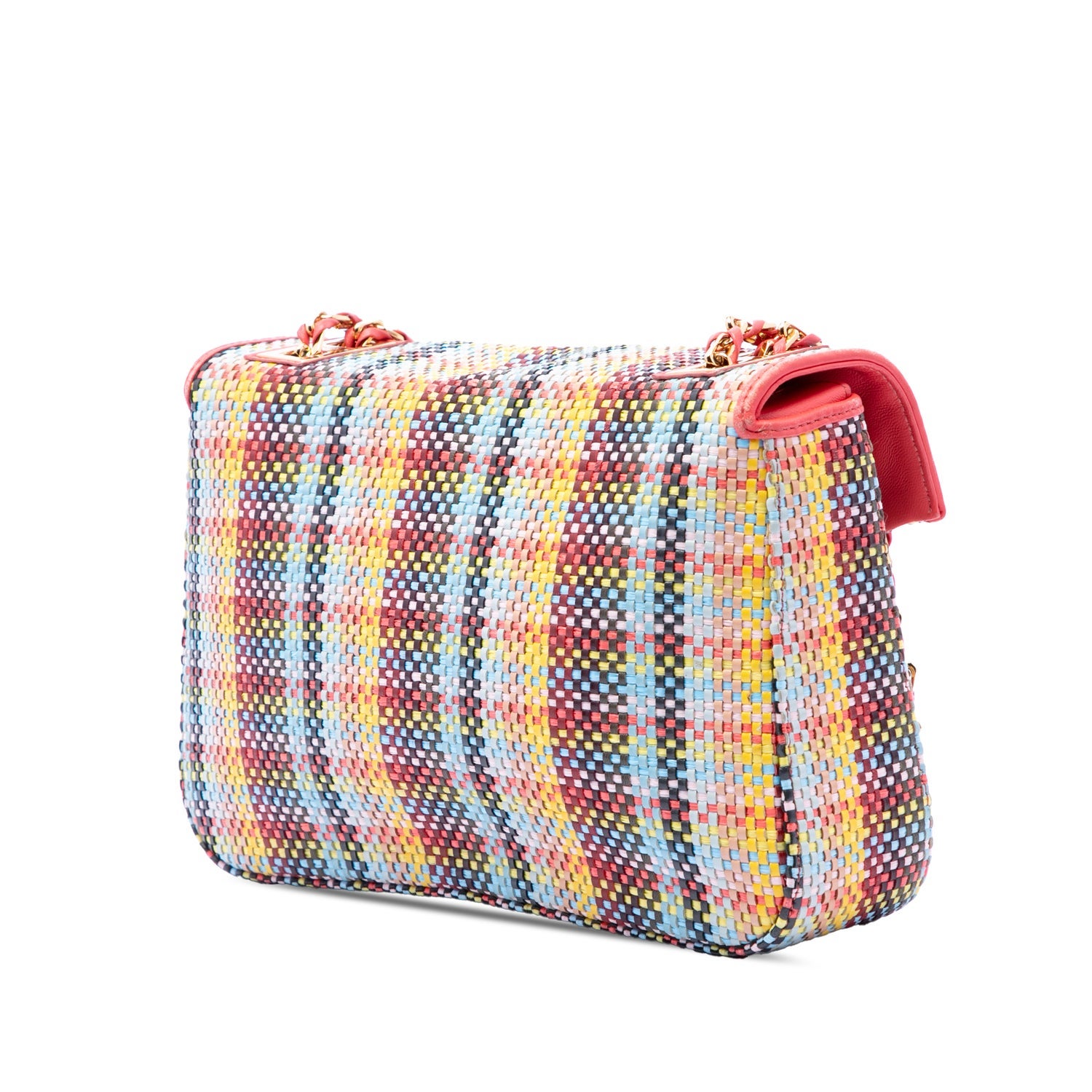 Fendi Leather Multicolor Woven Nappa Be Baguette Crossbody