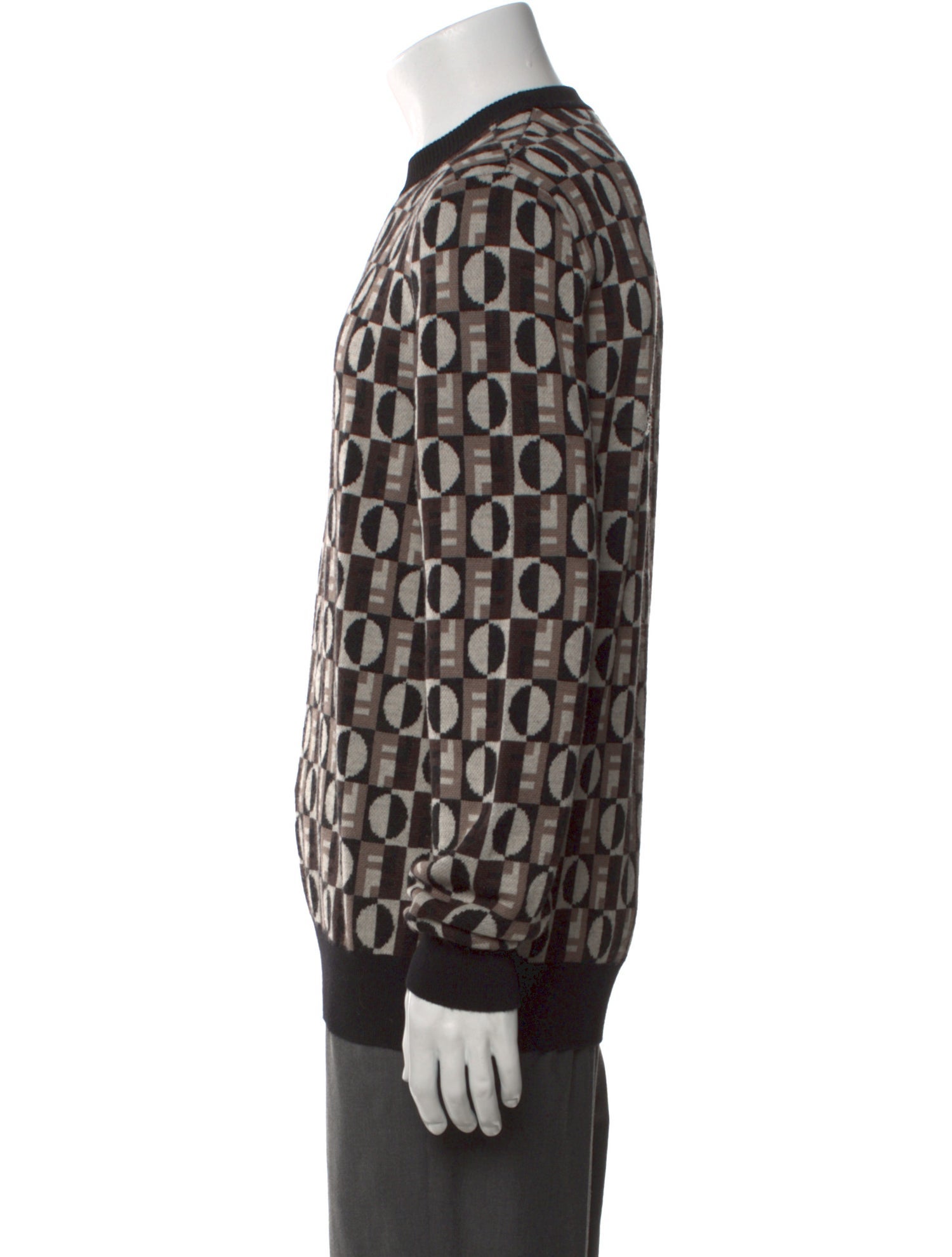 Fendi Wool Graphic Print Pullover