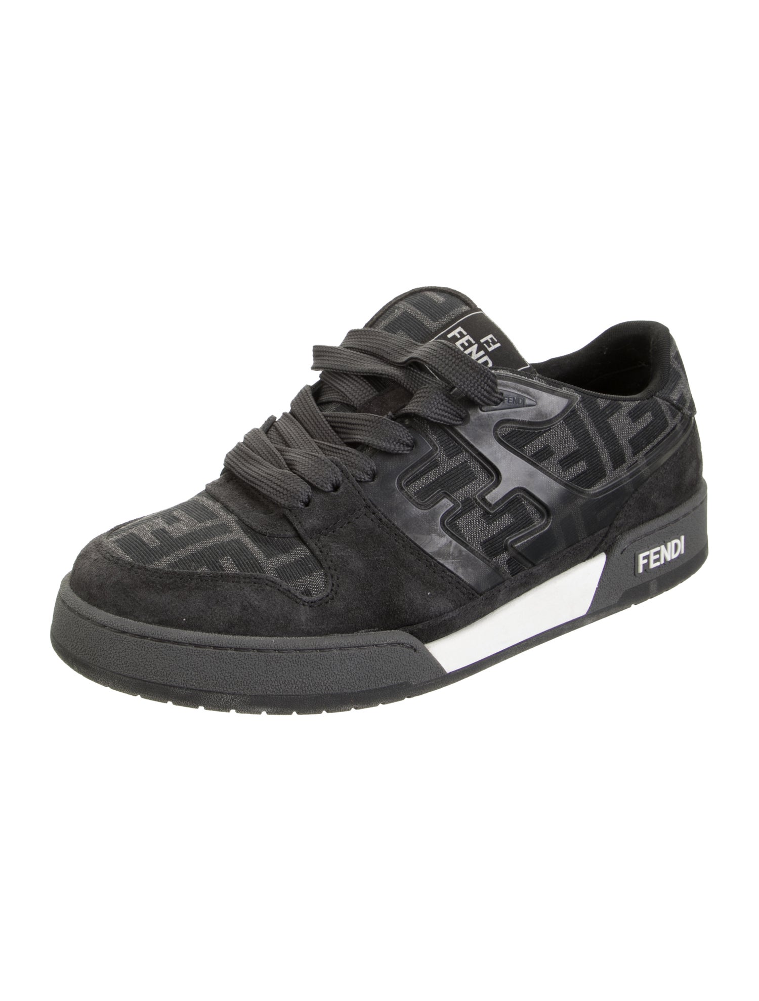 Fendi Leather Graphic Print Sneakers