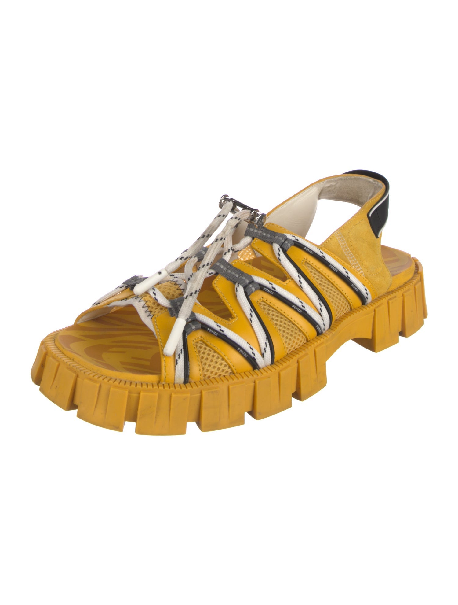 Fendi Zucca FF Logo Leather Sandals