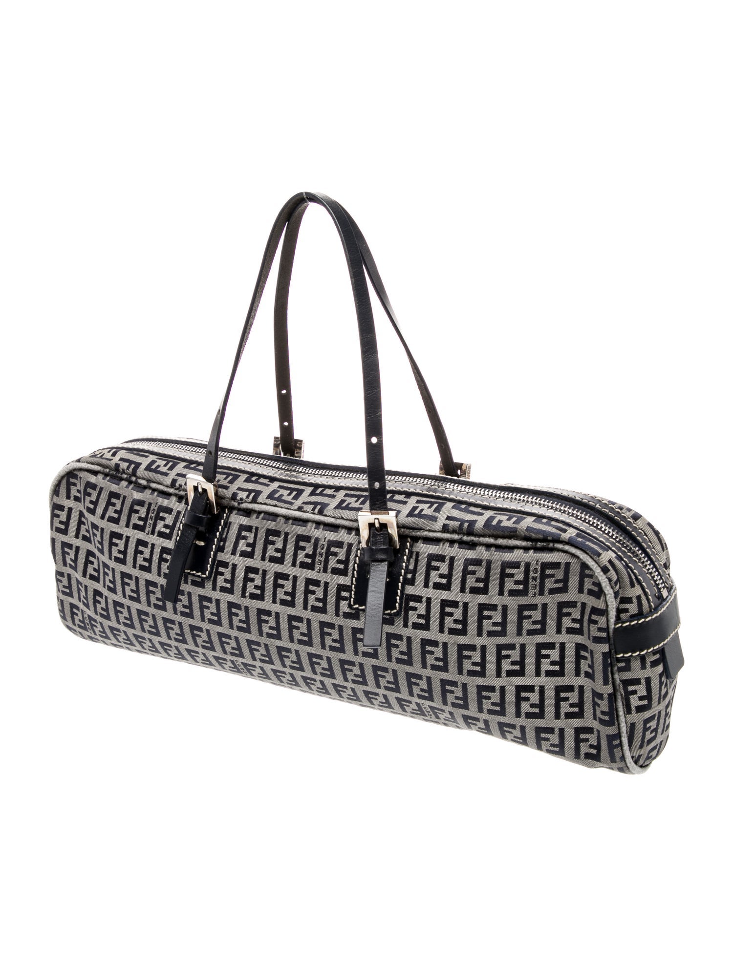 Fendi Zucchino FF Top Handle Bag - Blue Handle Bags, Handbags