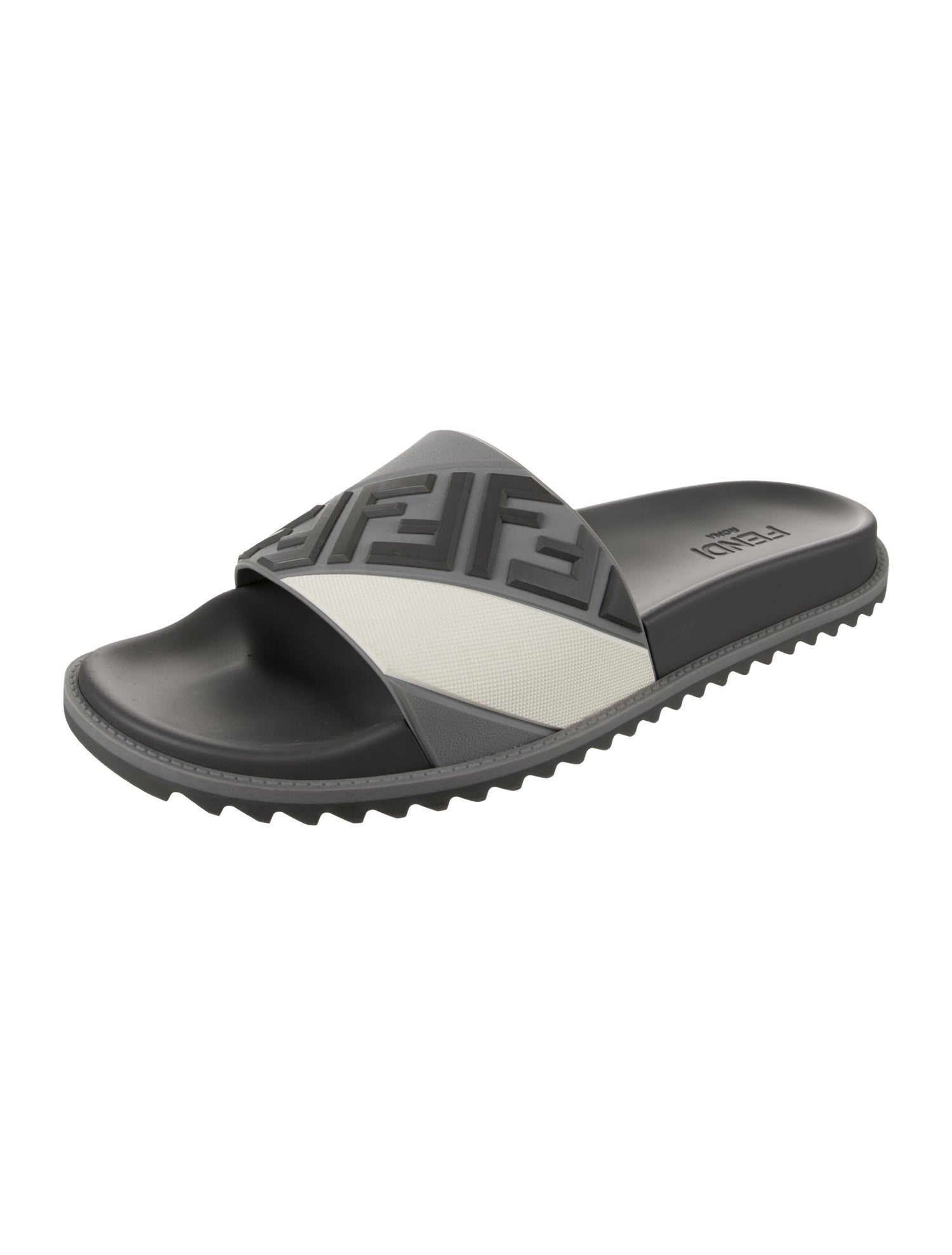 Fendi Zucca FF Logo Rubber Slides
