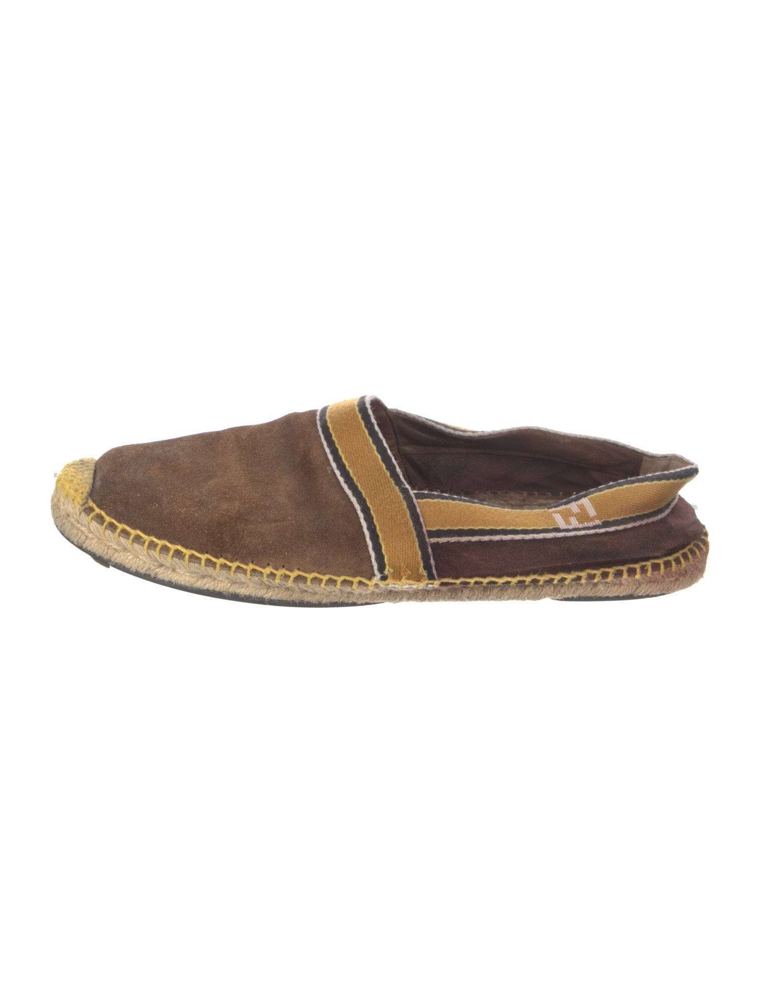 Fendi Suede Colorblock Pattern Espadrilles