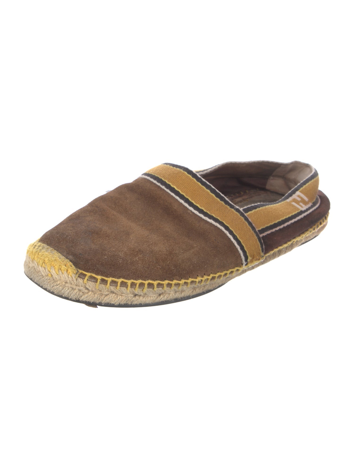 Fendi Suede Colorblock Pattern Espadrilles
