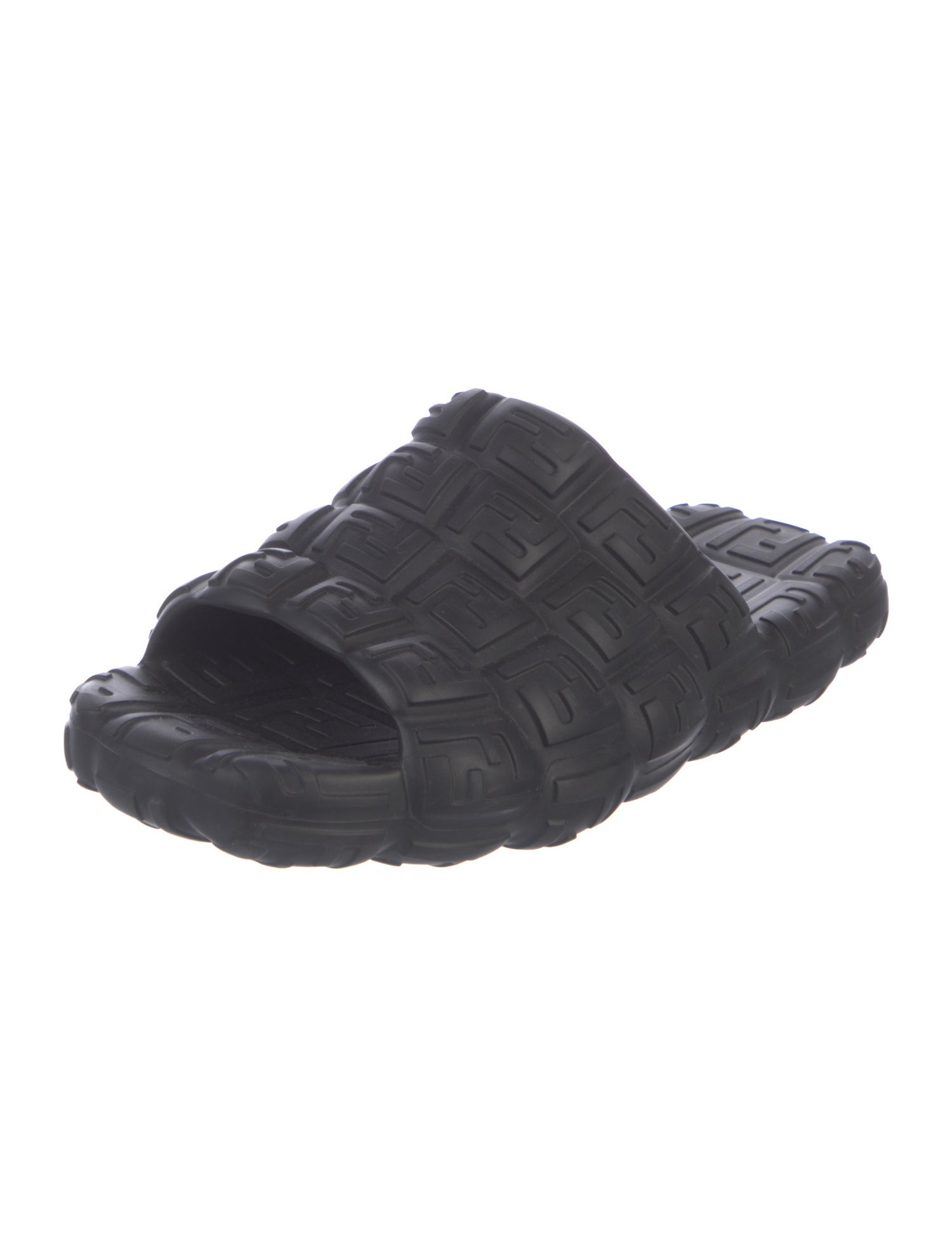 Fendi Leather Graphic Print Slides