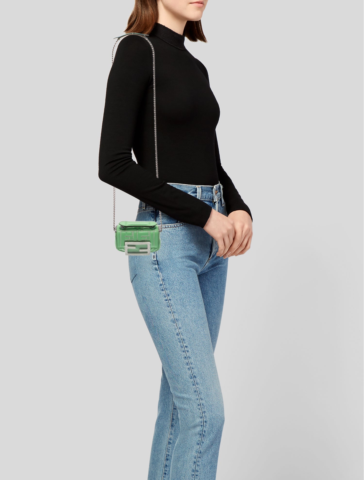 Fendi Tapestry Large Peekaboo Bag - Black Satchels, Handbags