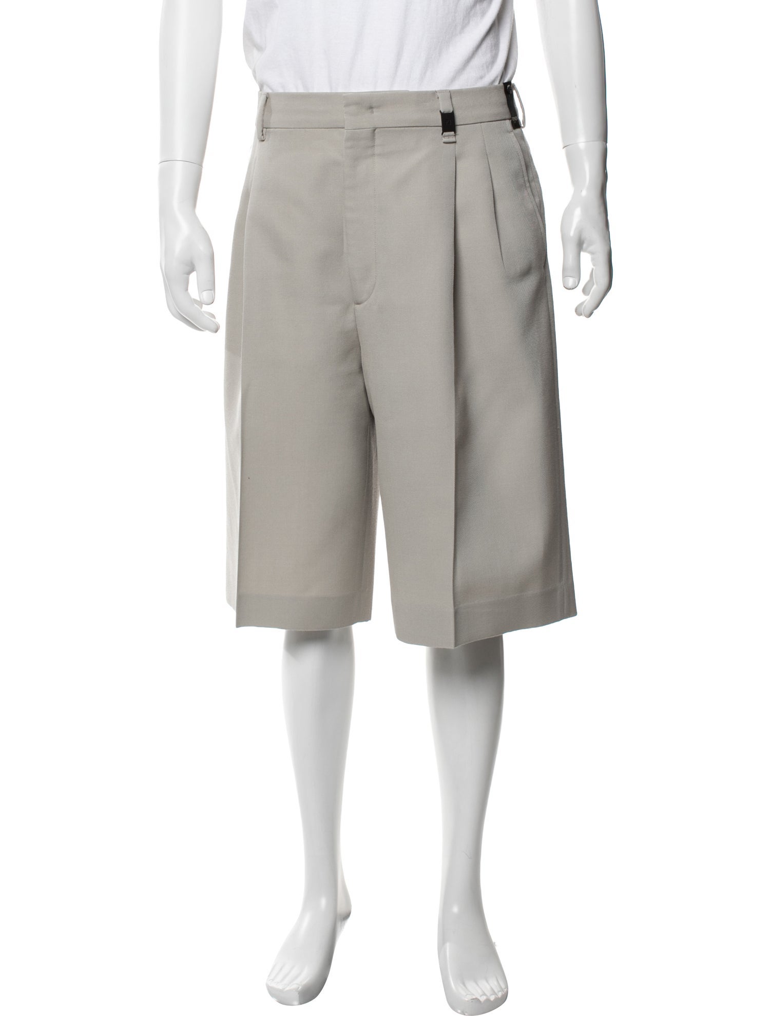 Fendi Virgin Wool Flat Front Shorts