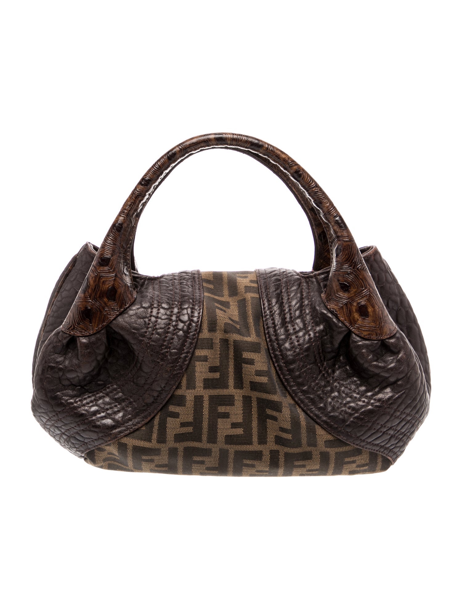 FENDI バッグ バグスベルト 95サイズ Fendi Zucca FF Spy - Brown Handle Bags, Handbags - FEN445682 | The