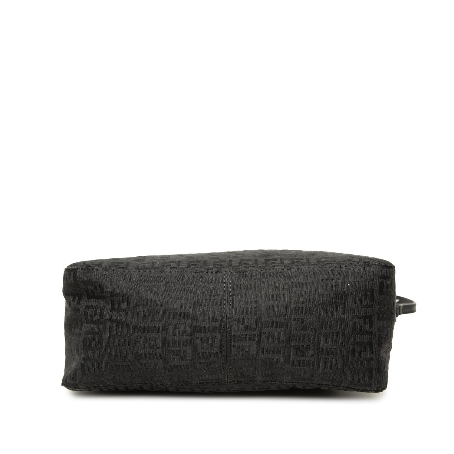 Fendi Calf Leather Zucchino Canvas Pochette - Black Shoulder Bags
