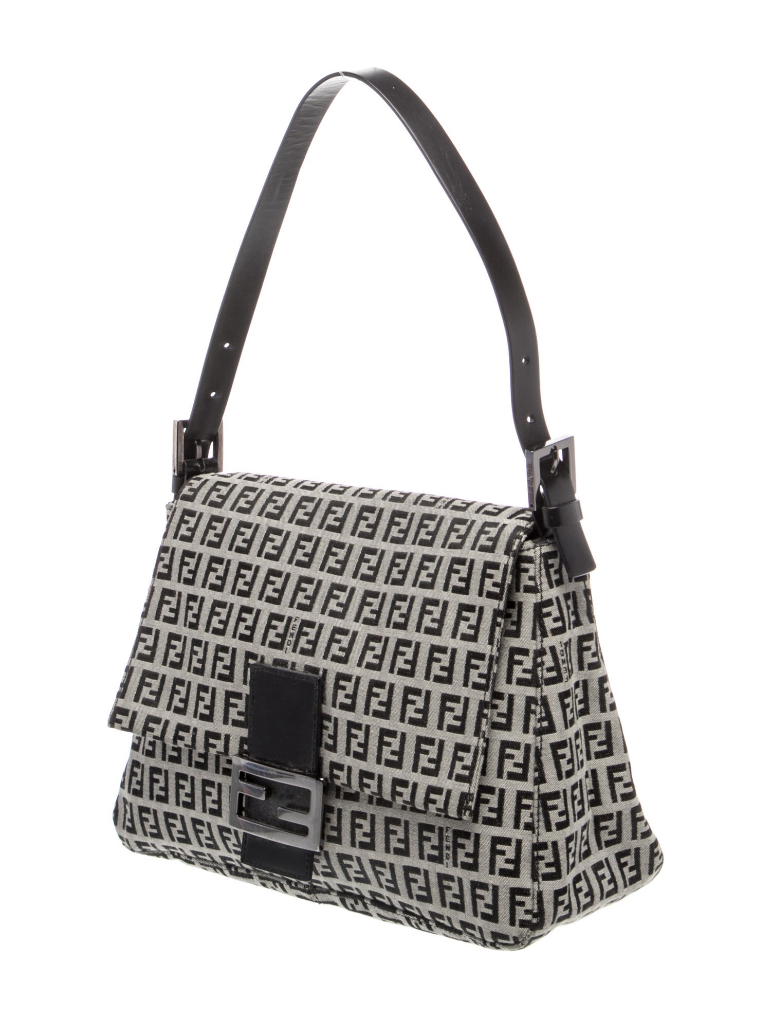 Fendi Zucchino FF Mama - Grey Shoulder Bags, Handbags - FEN446072