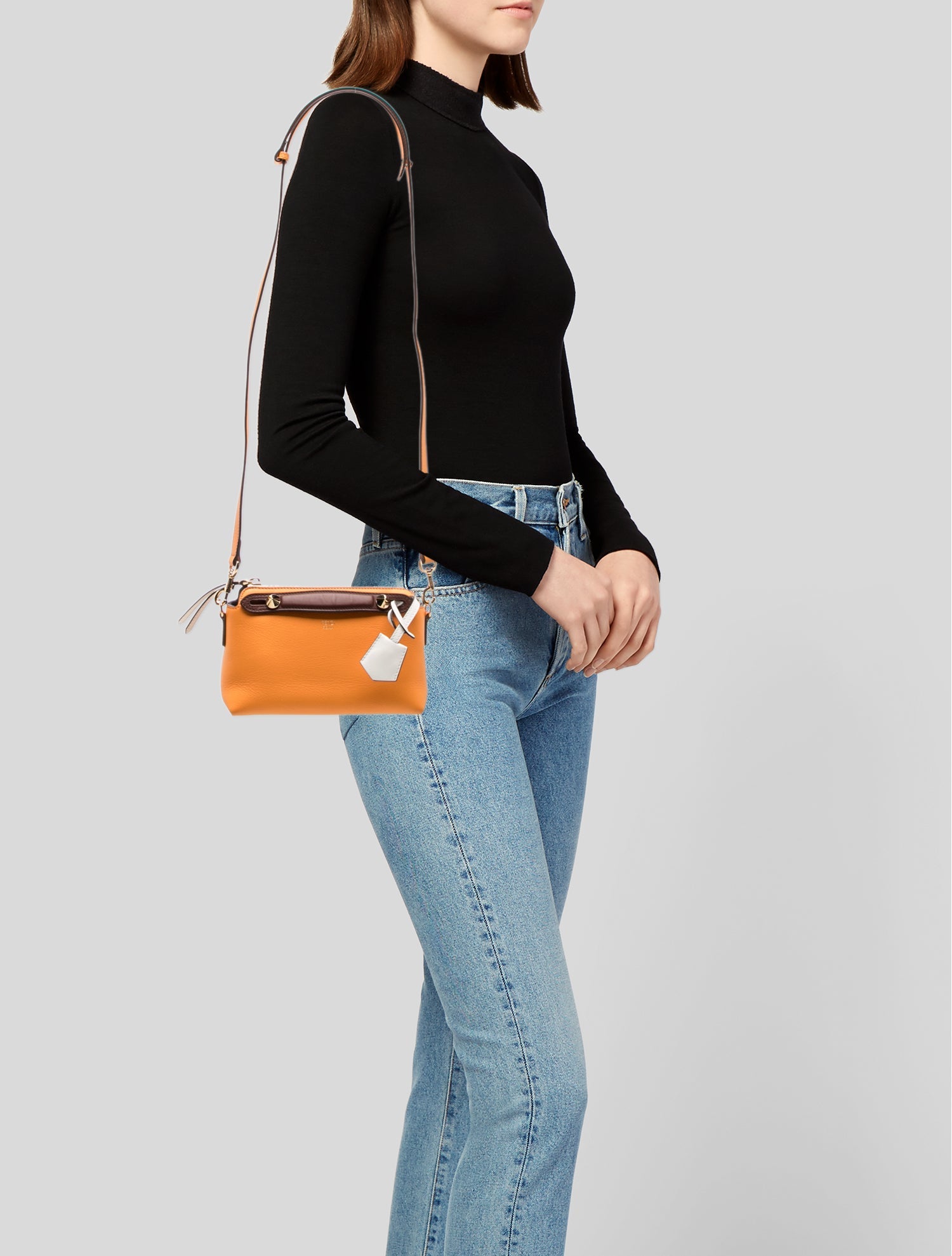 Fendi Leather By The Way Mini - Orange Handle Bags, Handbags