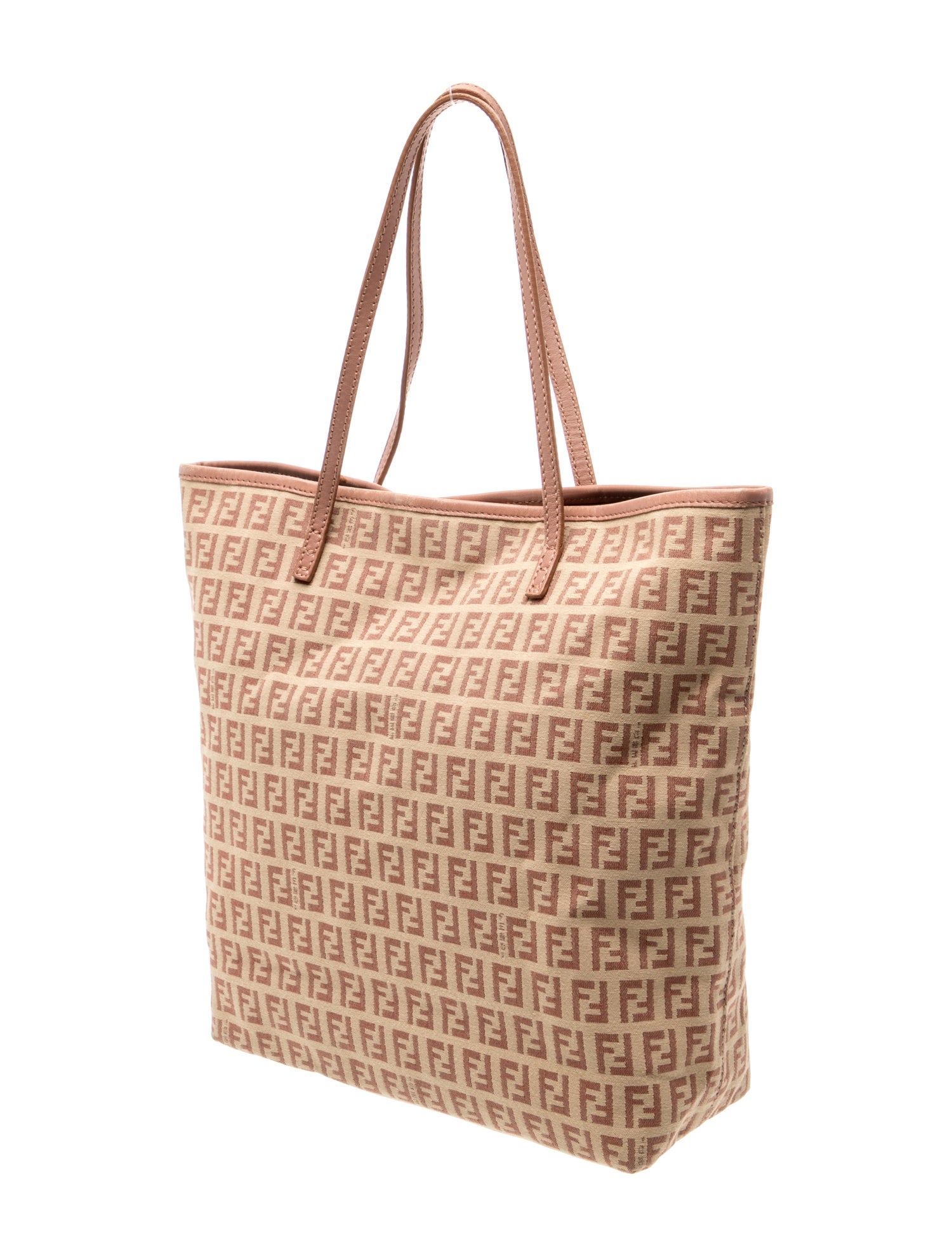 Fendi Zucchino FF Roll Tote - Neutrals Handle Bags, Handbags
