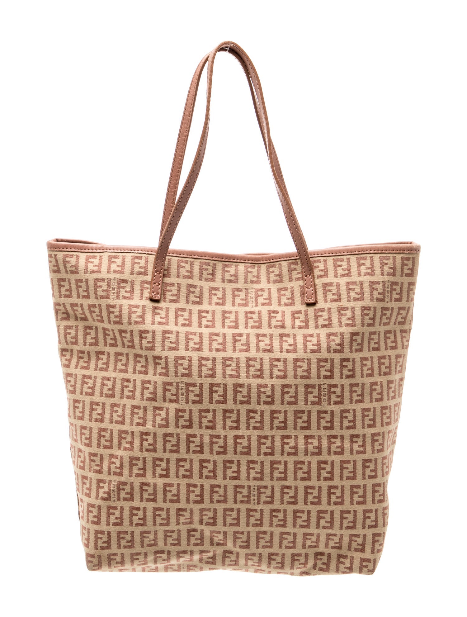Fendi Zucchino FF Roll Tote - Neutrals Handle Bags, Handbags
