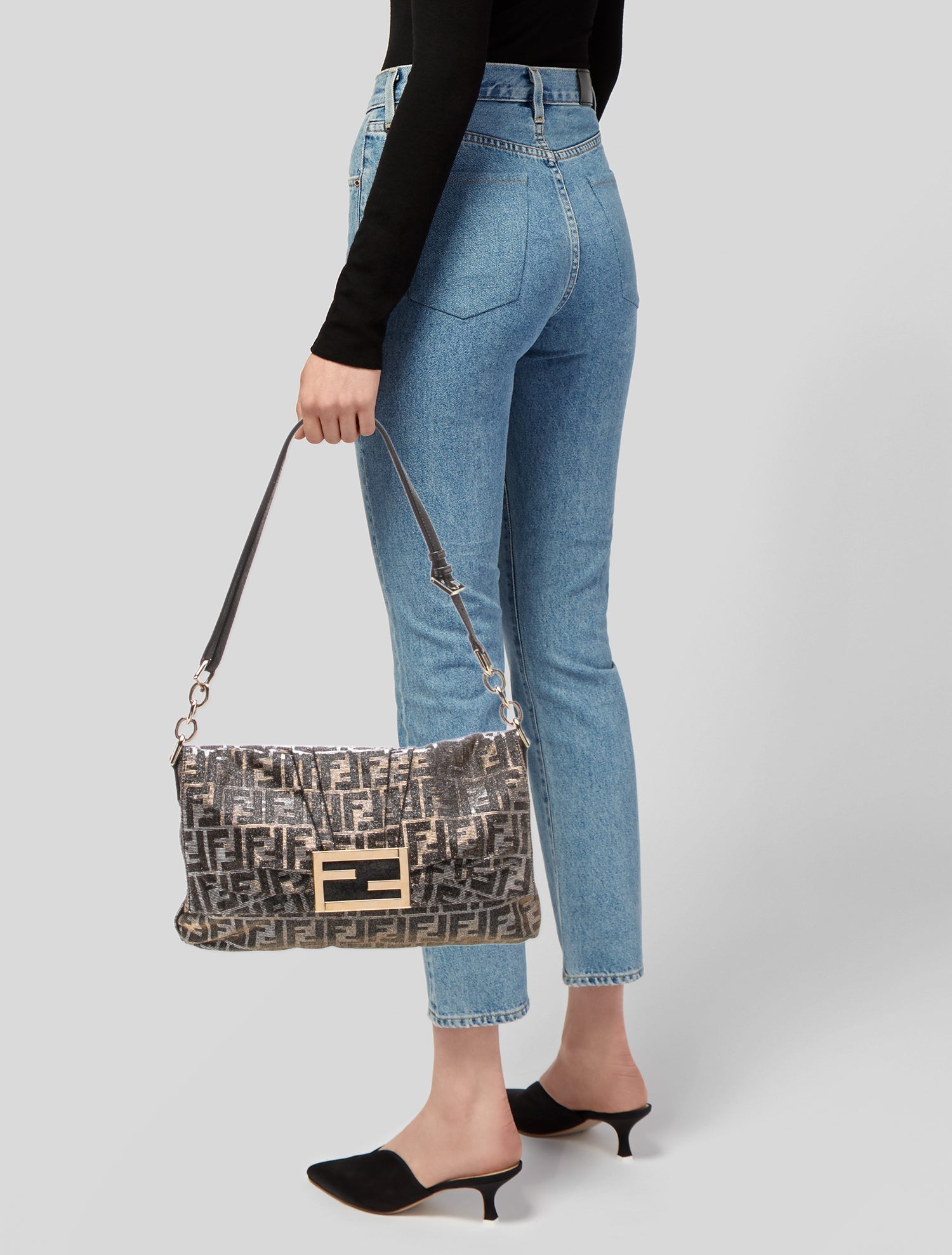 Emilio Pucci Suede Pierced Shoulder Bag - Grey Shoulder Bags