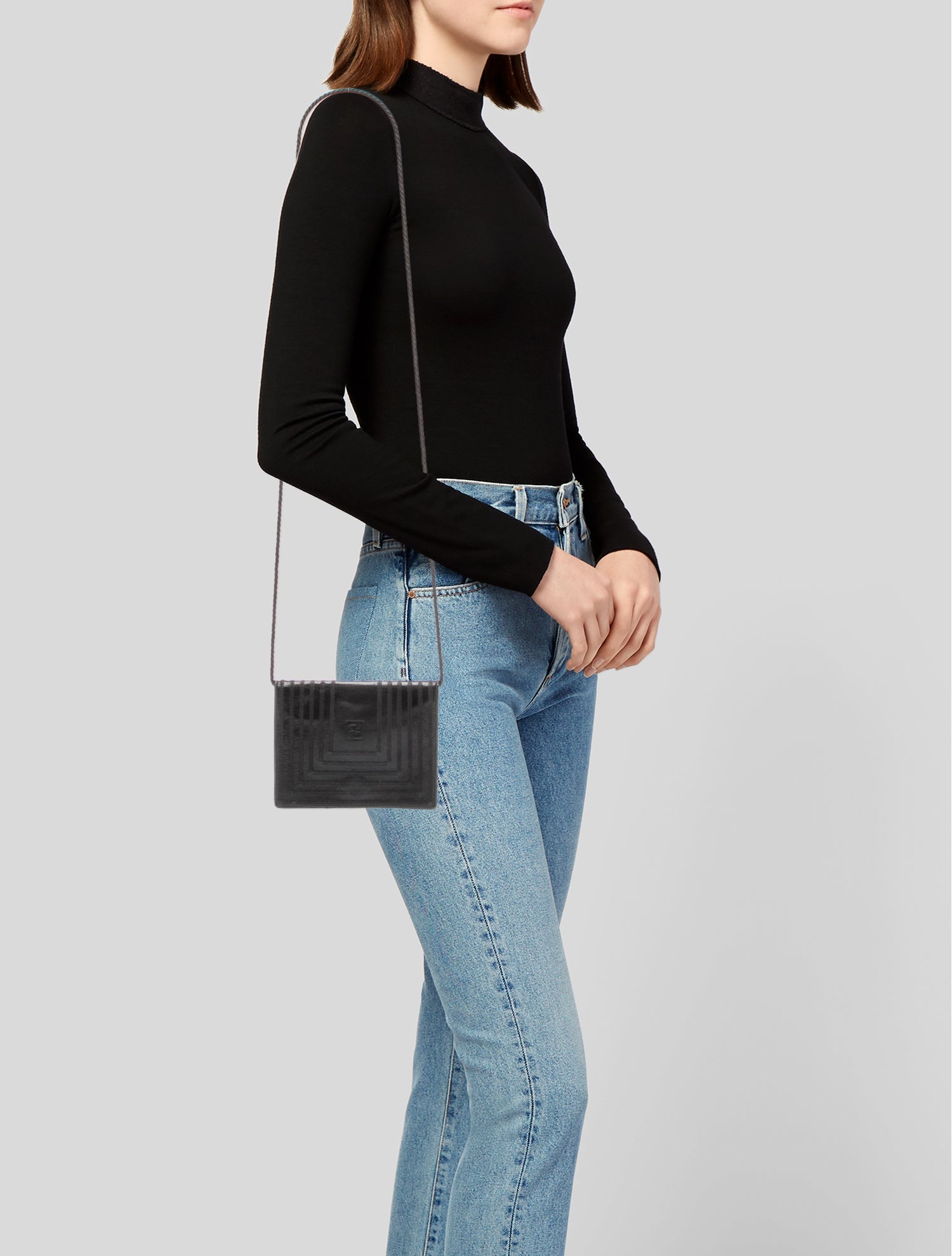 Fendi Zucca FF Vintage Leather Bag - Black Crossbody Bags